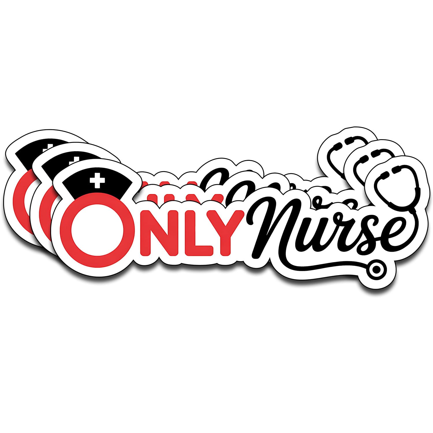 Photo 1 of (3PCS) ONLY Nurse Vinyl Sticker Pack Durable Waterproof Stickers for Laptop Water Bottle Car Bumper Phone Case