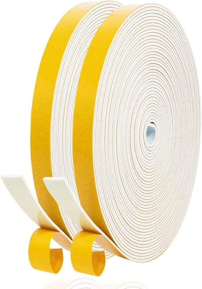 Weather Stripping Self Adhesive Foam Tape 6mm(W) x 1.5mm(T) Window Door