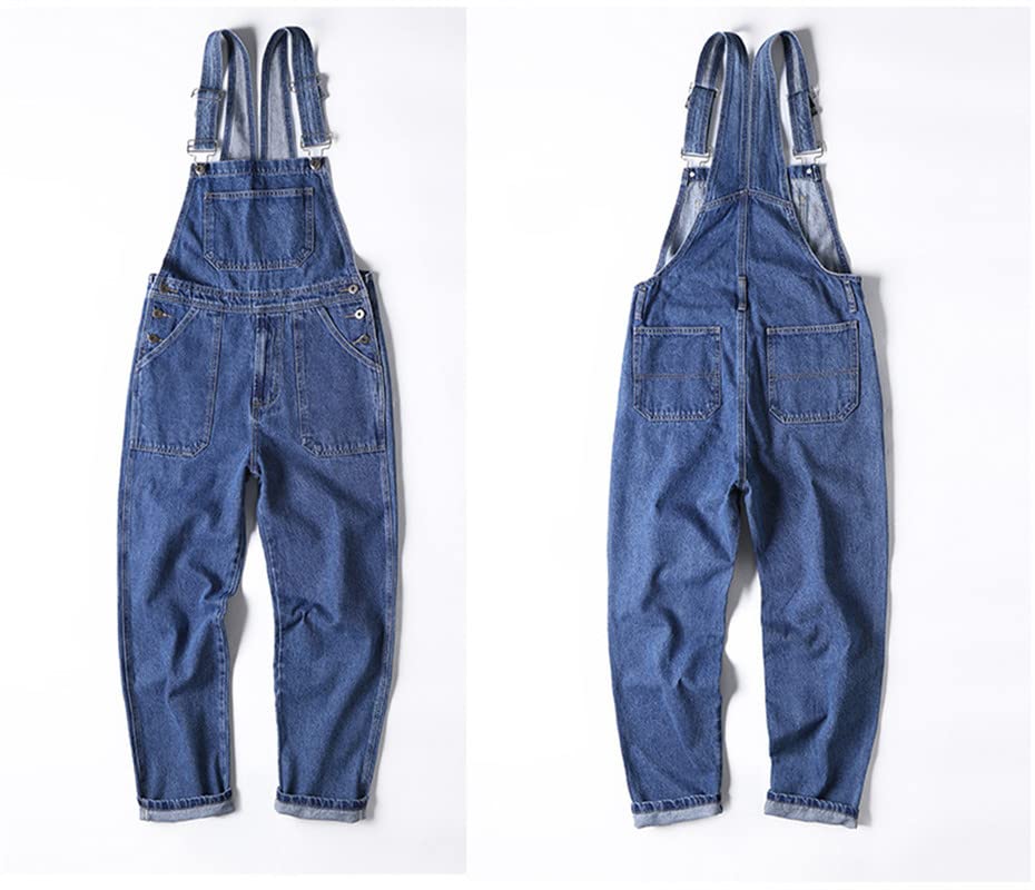 VIVICOLOR Peto Informal para Hombre, Pantalones Vaqueros, Peto, Mono Vaquero de Ajuste Relajado para Hombre, Ropa de Calle, Monos Ajustados