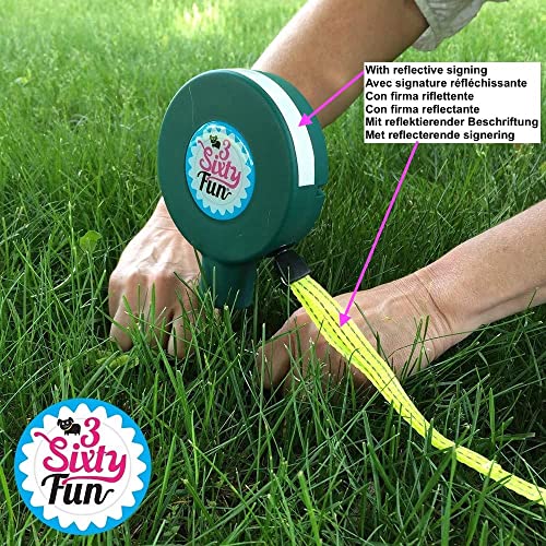 3SixtyFun Verwicklungsfreie drehbare Hundeleine für Reisen, Preisgekröntes Produkt, Naturenthusiasten, Campen, Sport 3SixtyFun grün Verlängerbar; bis zu 5 m