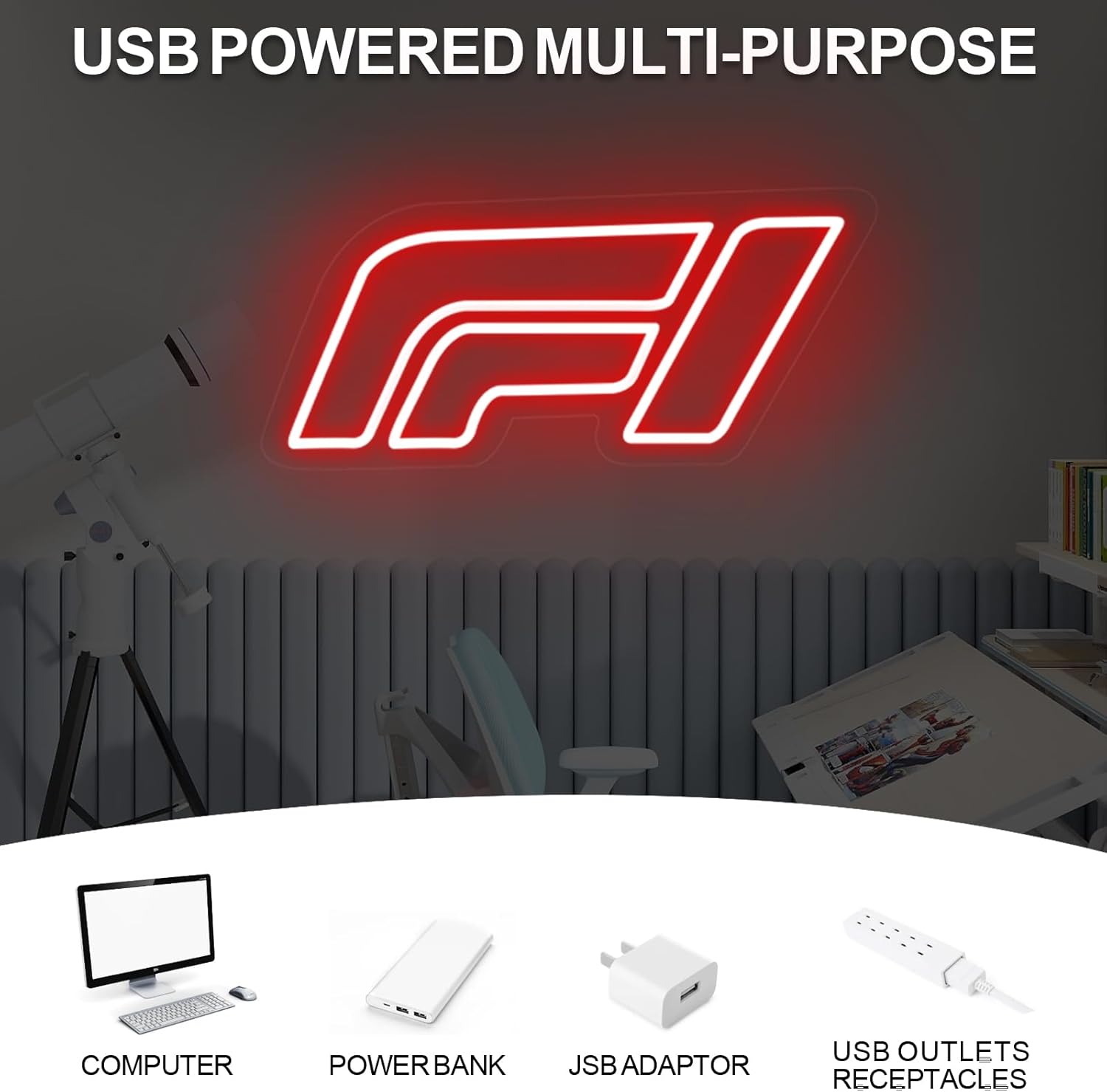 Racing Logo Neon Sign, MotorSport LED Light, Racing Sports Neon Sign, Garage Decor, Sport Car Sign, Racing art Decoration, 15.7"x7.1" - Image 5