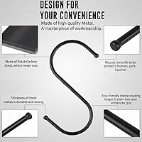 Vista 6 de Paquete de 30 ganchos negros en S para colgar plantas, ganchos de metal para colgar, ganchos en S para colgar resistentes, ganchos de cocina