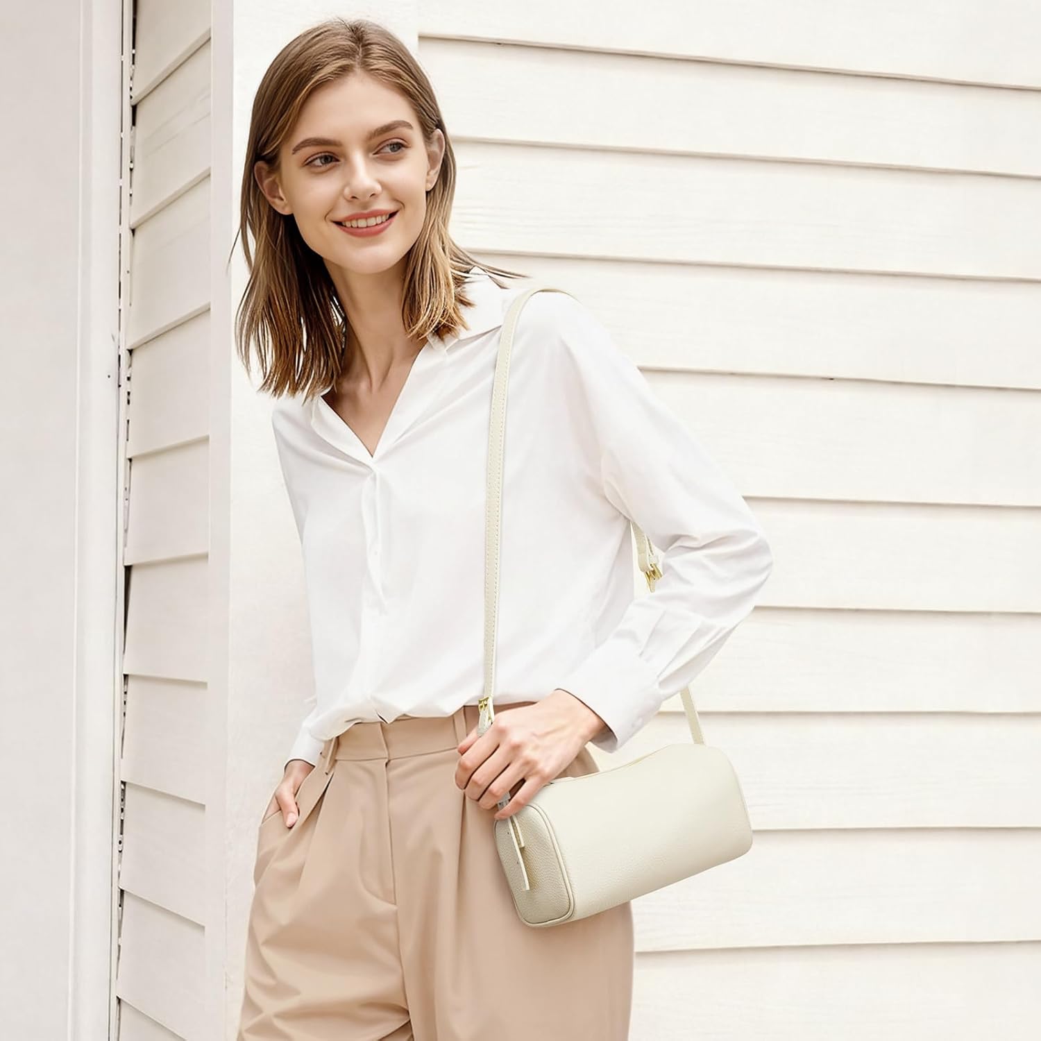 Kattee Top Grain Leather Crossbody Bags for Women, Crossbody Purses for Women, Small Hobo Bags with Adjustable Strap - Image 2