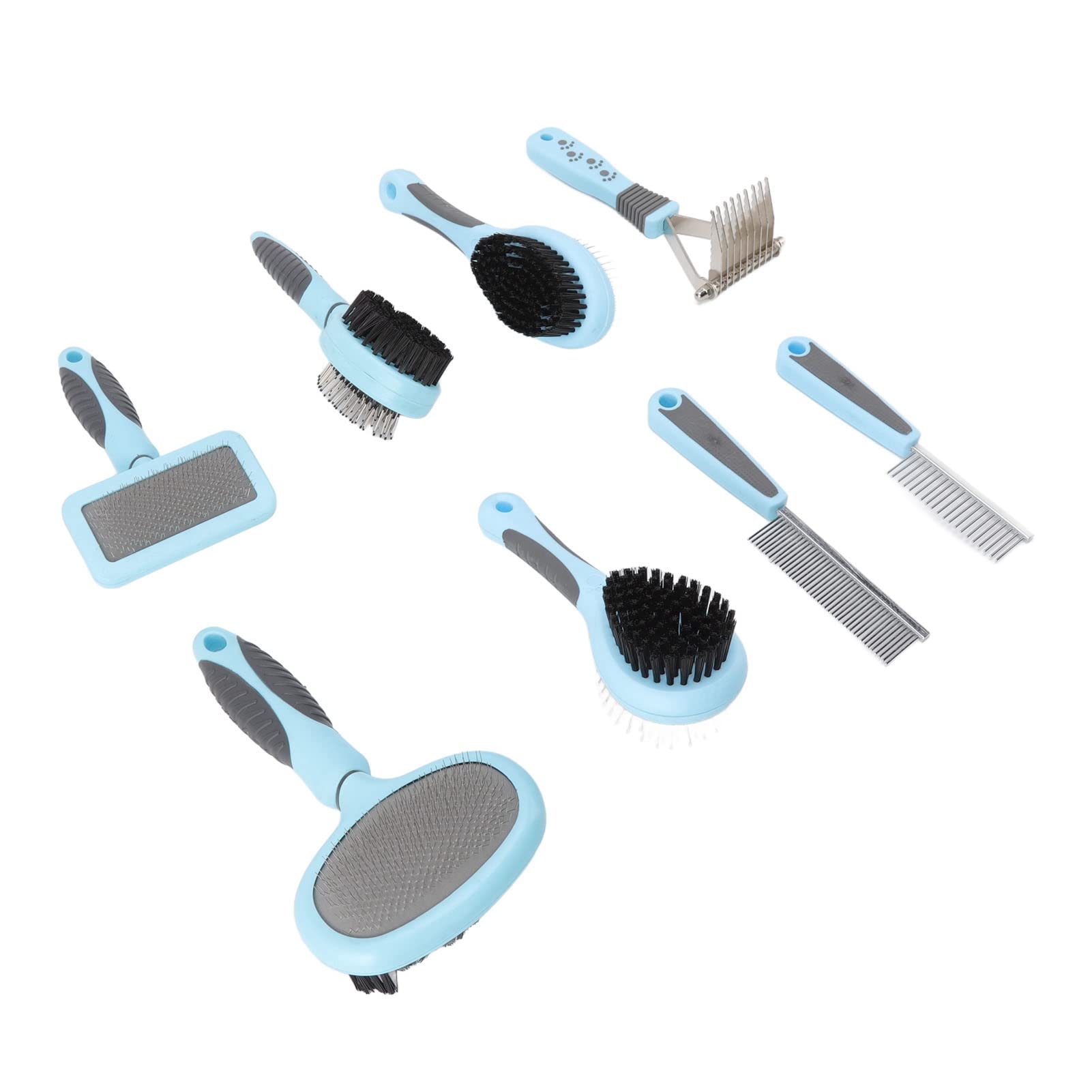 Set spazzola per cani 8 in 1 Multifunzione Deshedding Nodi aperti Kit spazzola per capelli per gatti Gatti Cani Animali domestici a pelo lungo