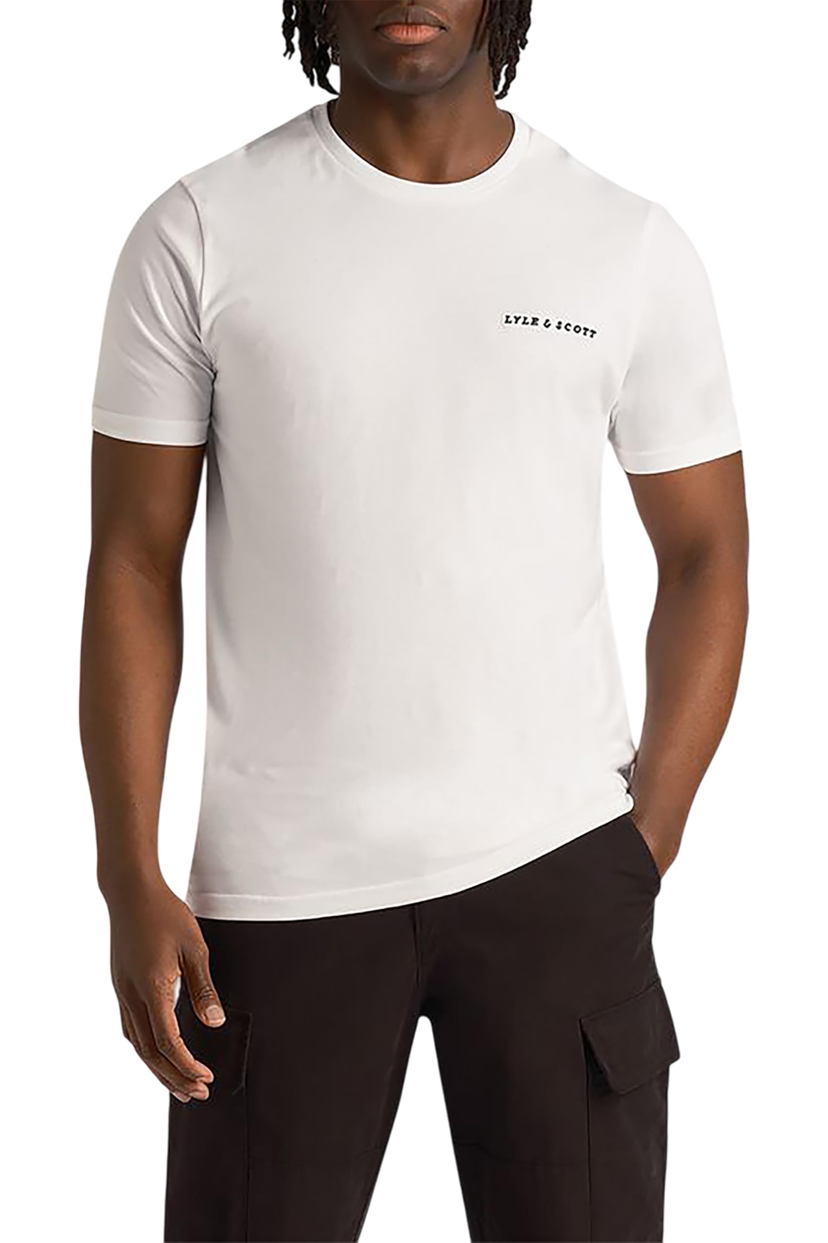 Lyle And Scott Men's White Lyle & Scott Embroidered Logo Plain T Shirt  42 Xl