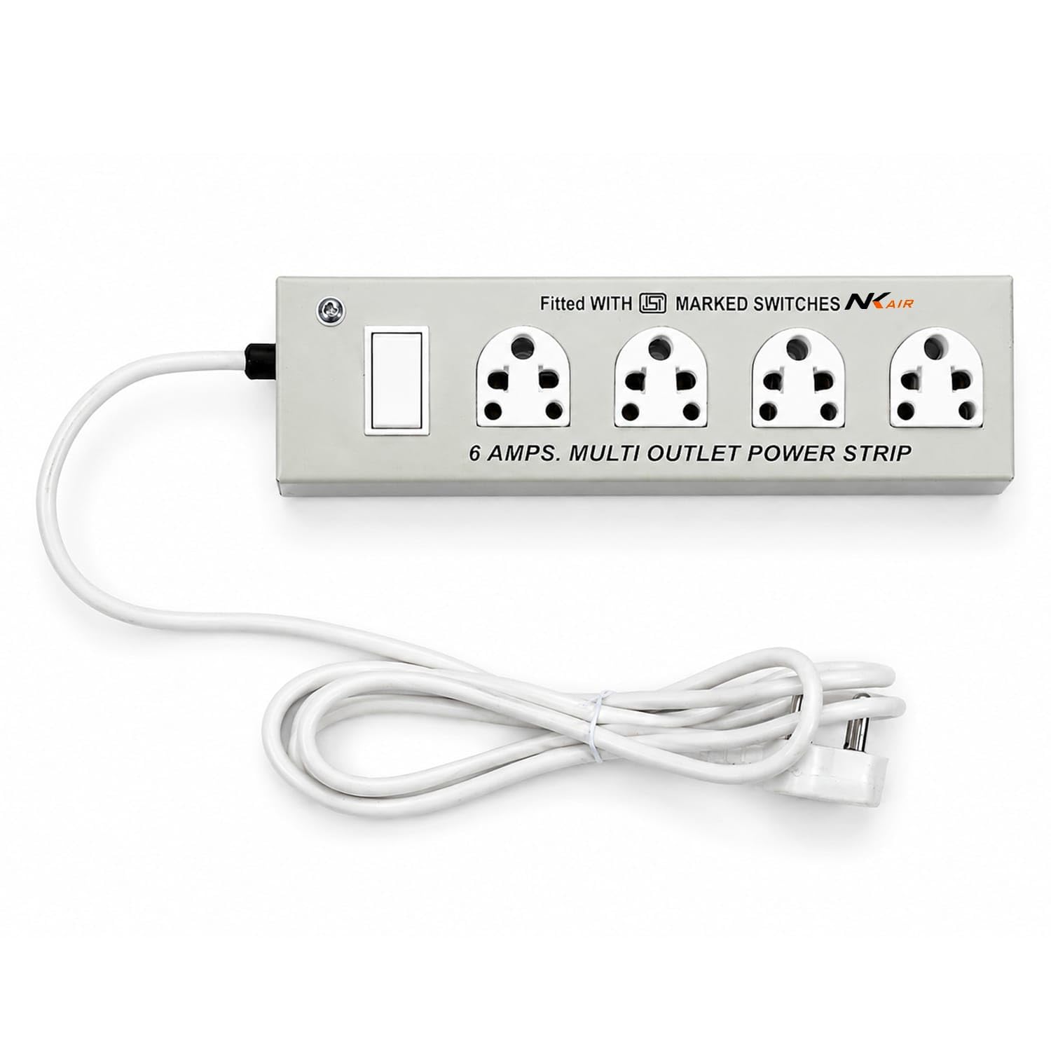 N.K Metal Body Heavy Duty 4-in-1 6A Extension Board with Meter 3-Core Wire | 3-Pin Power Strip with Surge Protection & Spike Guard-image-17