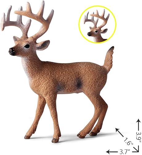 Miniatura 2 de Paquete de 6 figuras de ciervos de animales del bosque, figuras de animales del bosque, suministros de fiesta, Navidad, Buck Doe Fawn para baby