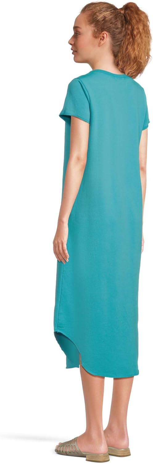 Mod-O-Doc Women's Short Sleeve Maxi Shirttail Crew Neck Dress - Image 3