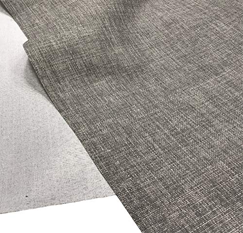 A-Express Aspecto de Lino Tela Suave Cortinas Bolsa Diseñadora de Ropa Material de modista 145cm ancho - Medio Metro (50cm x 145cm) Gris piedra