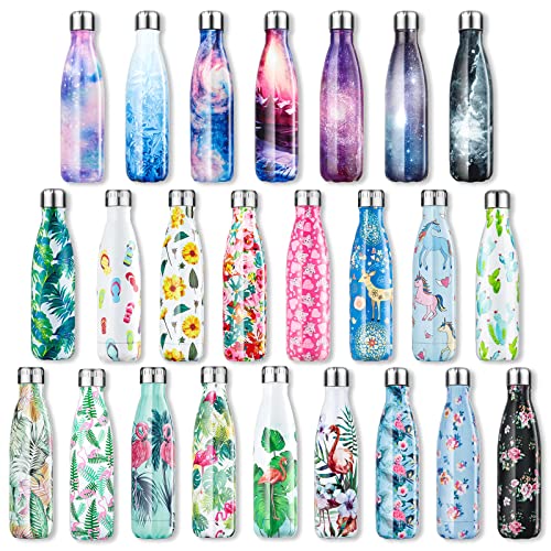 lalafancy Bouteille d'eau en Acier Inoxydable sans BPA Réutilisable Thermos Double Paroi Isolée Sous Vide Gourde Isothermes - Froid 24h ou Chaud 12h - 350ml / 500ml /750ml