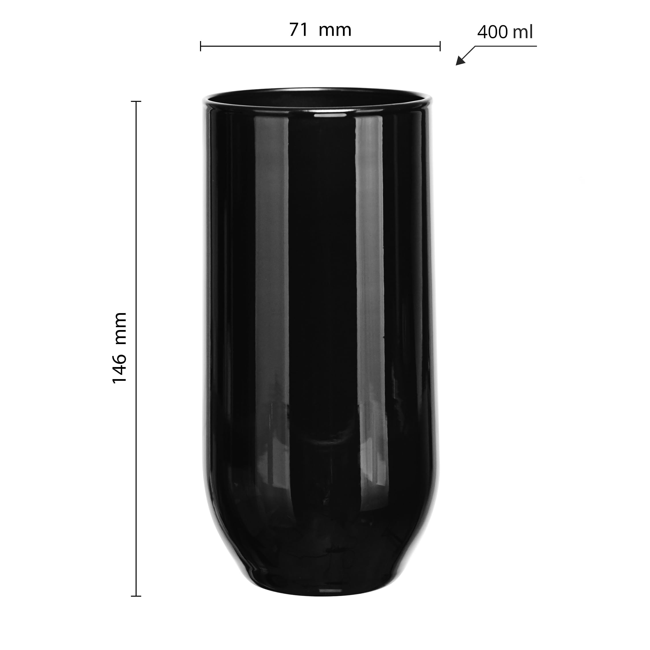 Glasmark, bicchieri da long drink, bicchieri per acqua, succhi di frutta, bicchieri da cocktail, lavabili in lavastoviglie, perfetti per casa, ristoranti e feste, set da 6, 400 ml