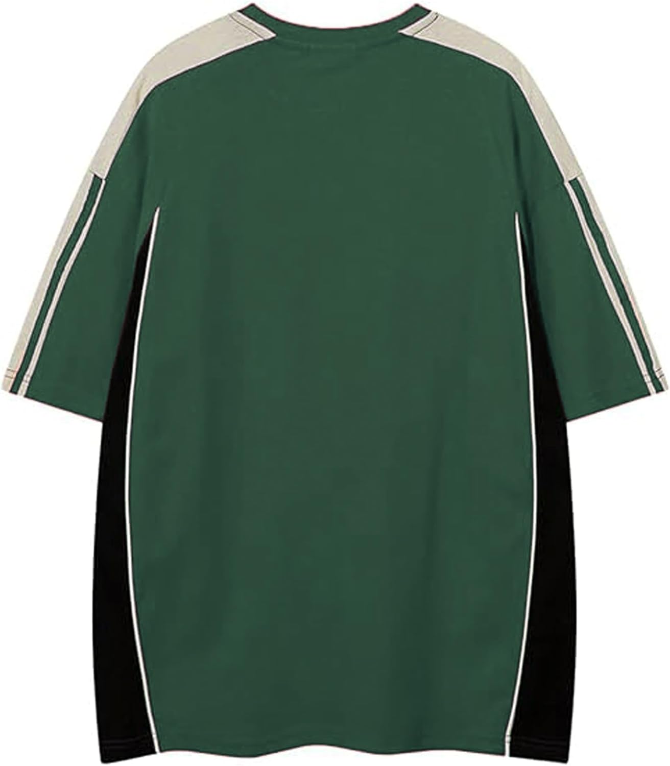 Aelfric Eden Oversized Graphic Tees Men Contrast Color Speedway Racing Tee Unisex Streetwear Tshirt Patchwork Polo Tee - Image 2