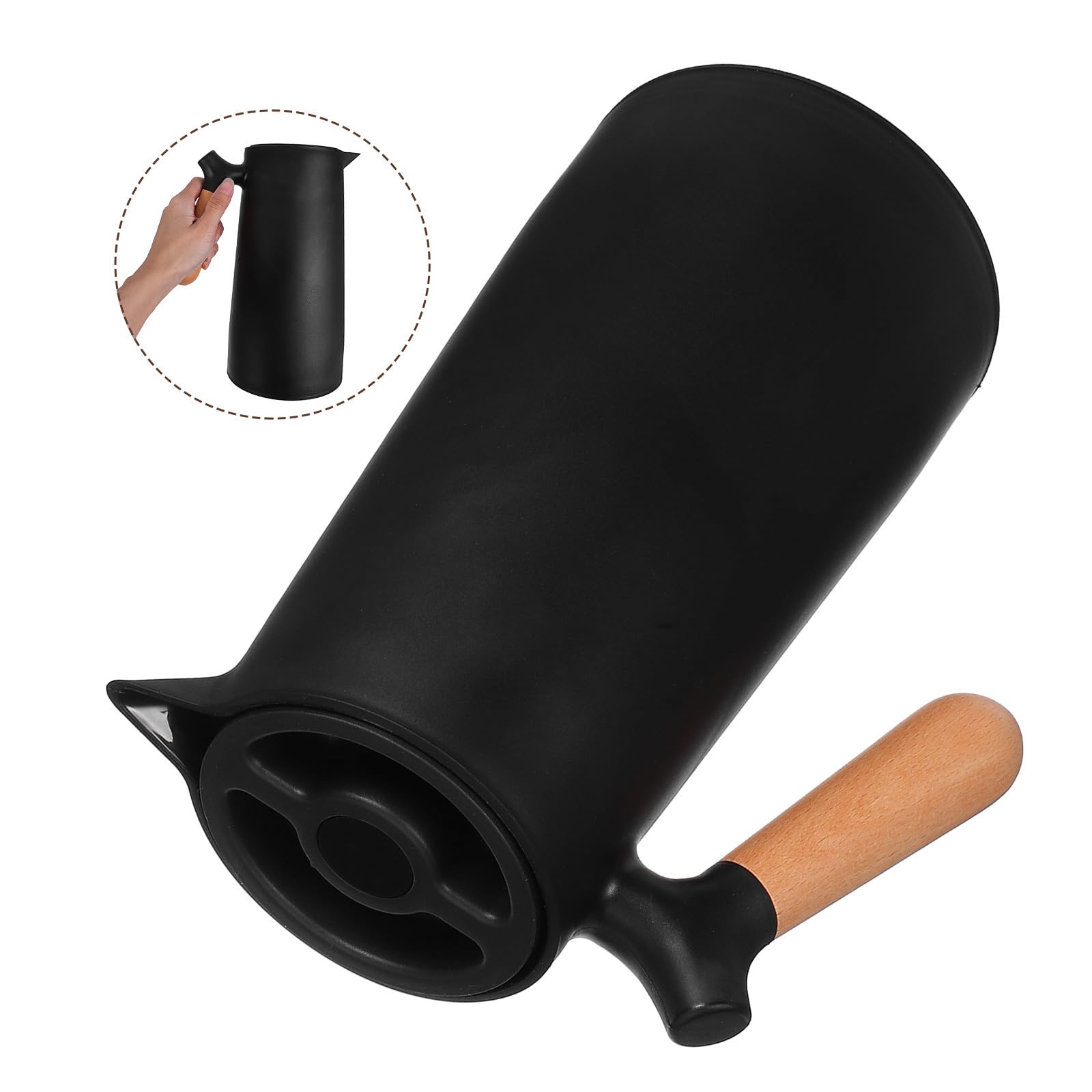 Abaodam Bouteille Isotherme 1l Intérieur Isolé et Coque en Plastique Bois, Design Élégant Maison Voyages, sans Mauvaise Odeur