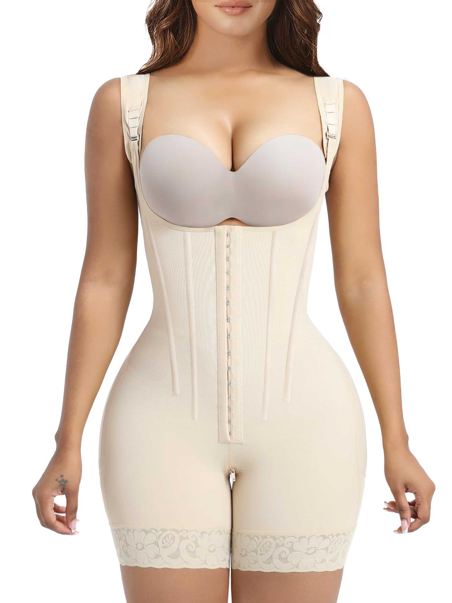 YIANNA Fajas Colombianas Moldeadoras Shapewear Tummy Control Body Shaper Postpartum Butt Lift Compression Garment with Bones
