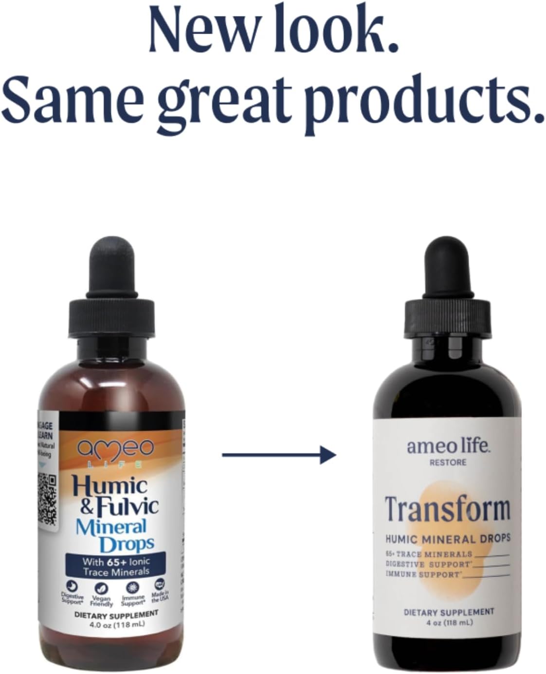 Ameo Life Humic & Fulvic Mineral Drops – Ionic Trace Minerals for Immune, Digestive & Cognitive Support – 65+ Essential Minerals from Organic Soil – Gentle Cleansing – 4 fl oz