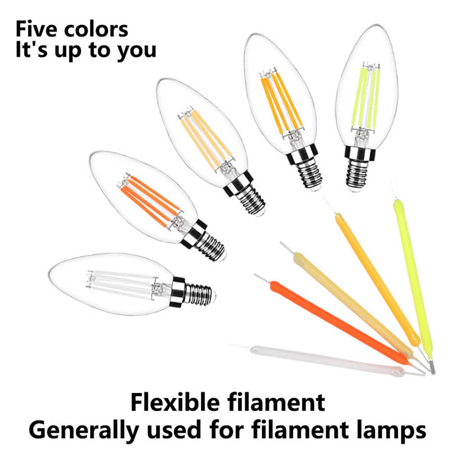 50pcs LED 3V 60mm 95mm 145mm 185mm Filamento Led Flessibile Led Edison Lampadina Modello Fai Da Te Trasformazione Auto Giocattolo Trasformazione 2700K,Rosa,60mm 50pz