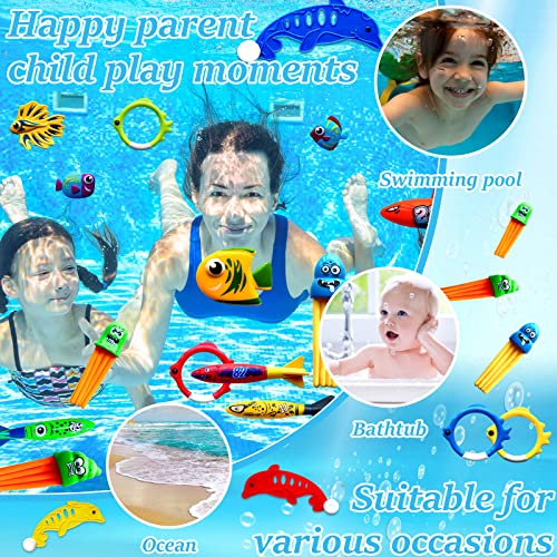 NINGESHOP 45 Stück Tauchspielzeug Set für Kinder, Tauchspielzeug Tauchringe Kinder Set Poolspielzeuge Poolparty Geschenk, Wasserspielzeug Kinder,Schwimmbad Spielzeug,Mädchen Junge 5-12 Jahre