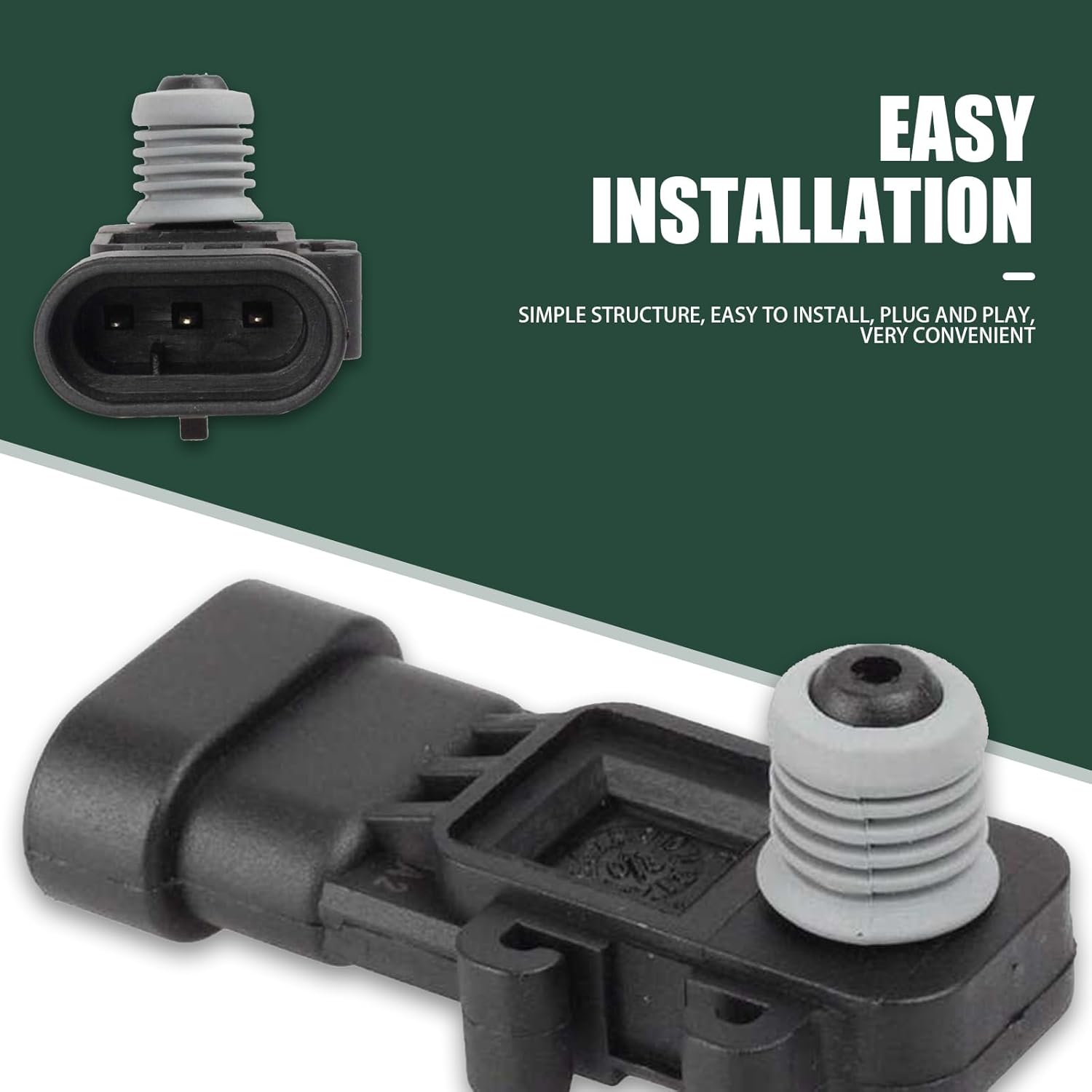 1 PC Car Fuel Tank Pressure Sensor, Replacement 16238399 9377680 09377680 16196060, Sensor for Solves ABS Fault Light Flashing, Compatible with Delphi III Cadillac Chevrolet GM Hummer (Black)