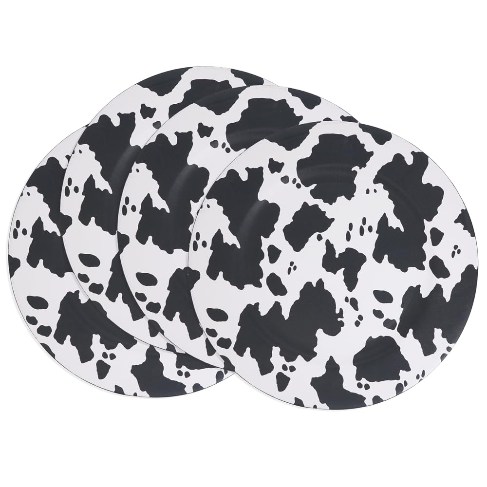 Fennco Styles Cow Pattern Decorative Charger Plates 13