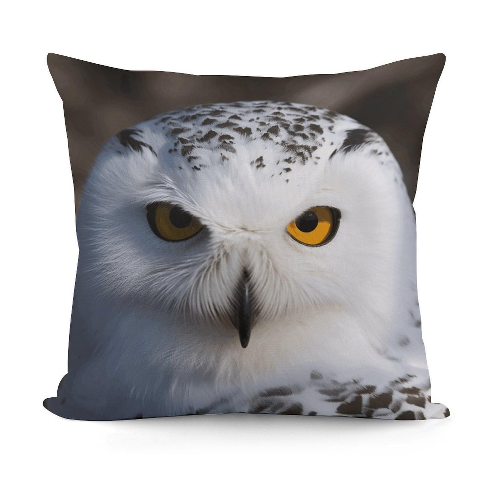 LZQPOEAS Snowy Owl Eyes Throw Pillow Cover 18x18 in Breathable Square Pillow Case Cozy Soft Pillowcase Protector Fashion Modern Couch Cushion Case for Living Room Bed Sofa Decor