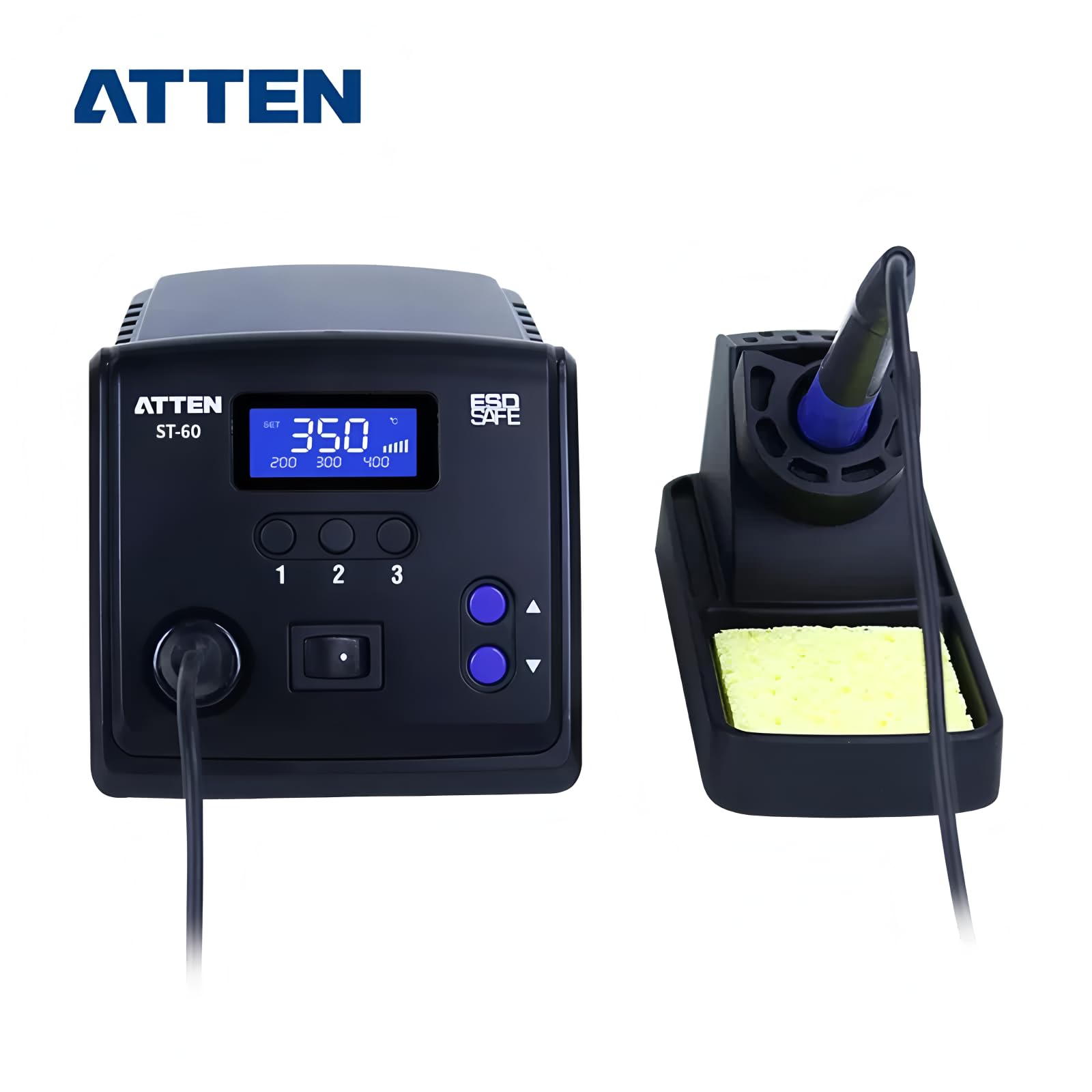 ATTEN ST-60 saldatore digitale intelligente da 60W con temperatura regolabile, ideale per la riparazione di schede madri di telefoni