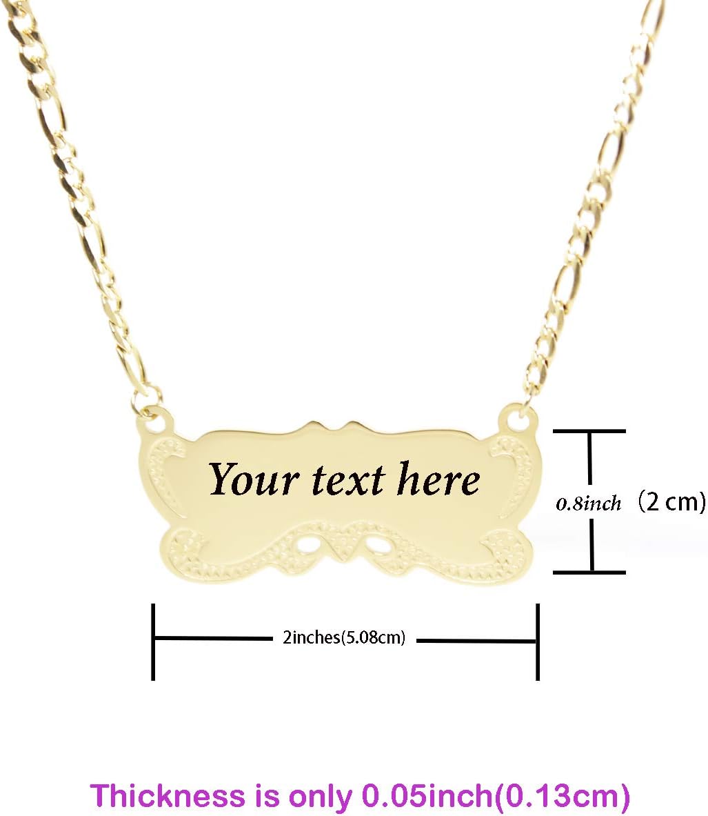 Tina&Co 14k Gold Plate Personalized Name Necklace Custom Made Any Name for Women Personalzied Chain Necklace with Gold Plated Stainless Steel for Men