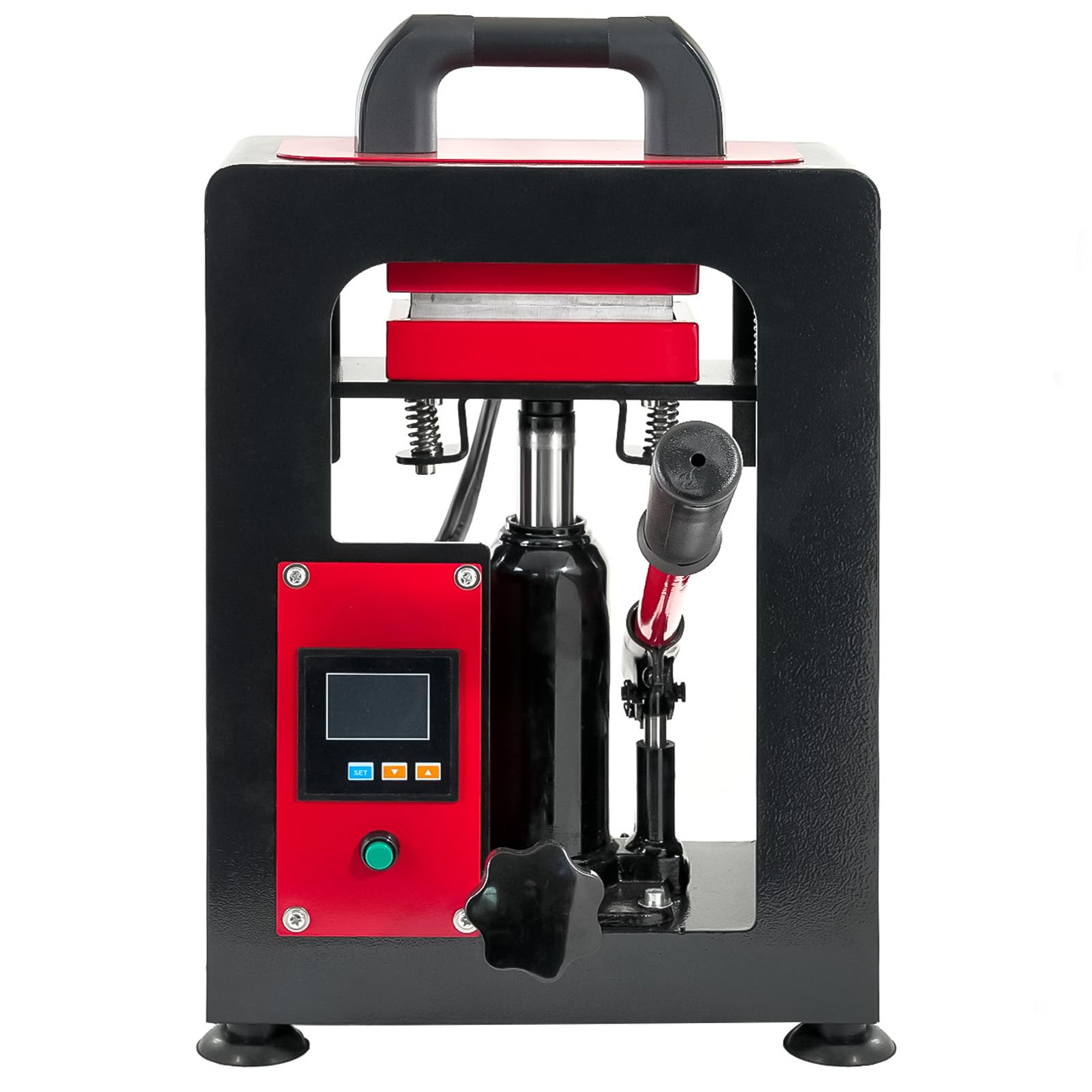 Pressa idraulica Rosin 5 tonnellate Manuale Press con doppie piastre di riscaldamento & indicatore LED digitale, temperatura regolabile per l'estrazione di erbe e polline, pressa da tavolo compatta