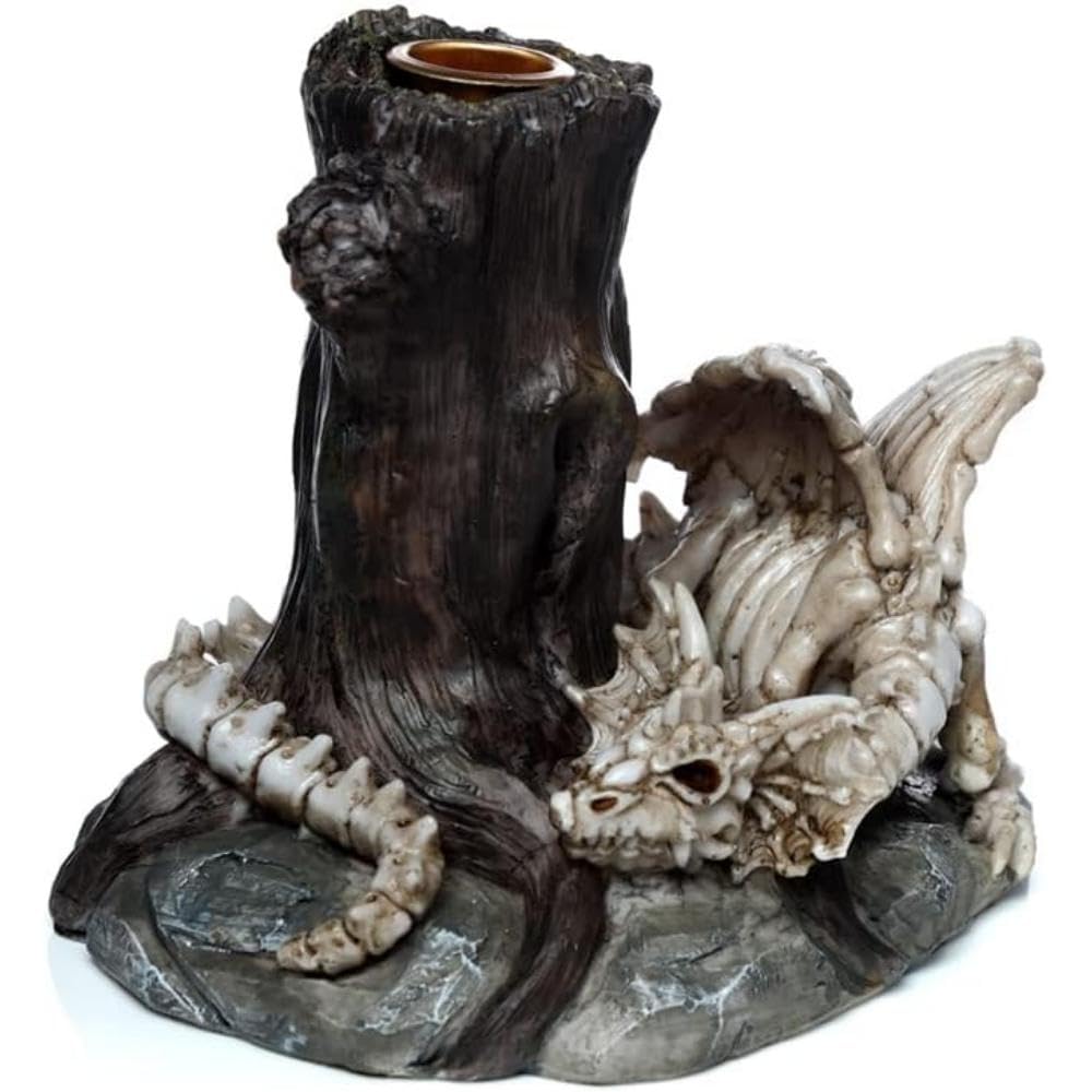Dragon Skeleton Candle Stick Holder Dinner Gothic Dark Bones Tree Trunk