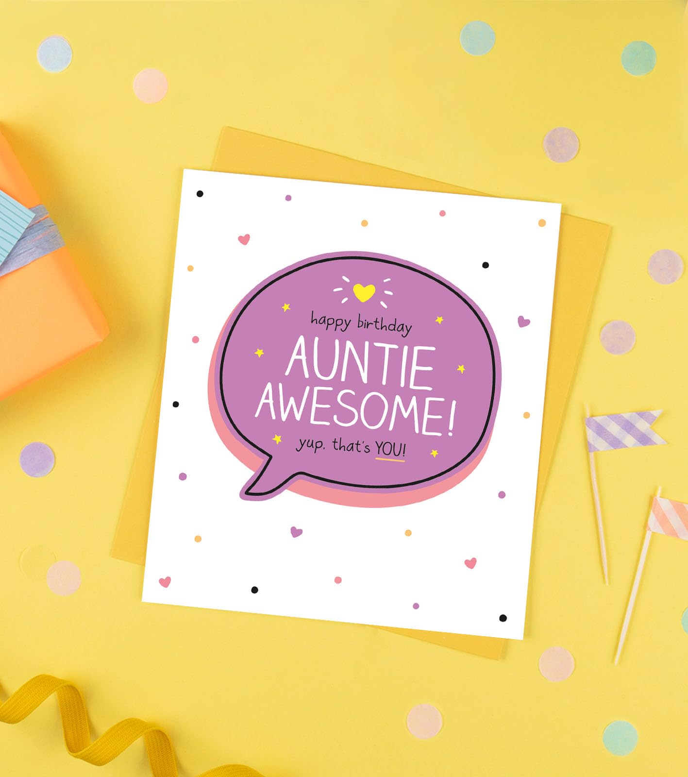 Pigment - Happy Jackson - Auntie Birthday Card - Auntie Awesome Yup, Thats You -Made in the UK - GF7006B - 160x176 - for Female