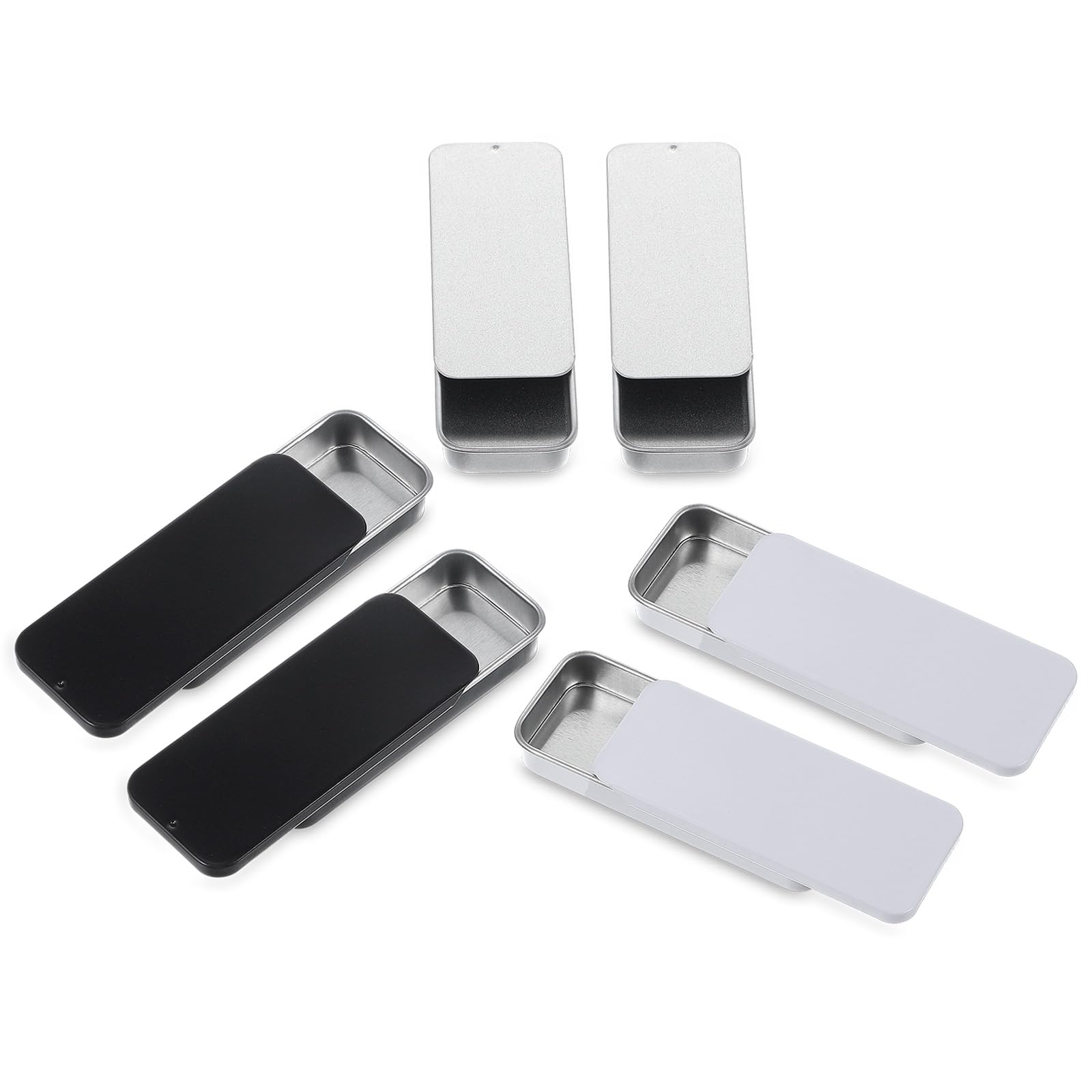 Amazon.com: 6 PCS Pocket Tin Metal Slide Top Tin Containers Mini Metal ...