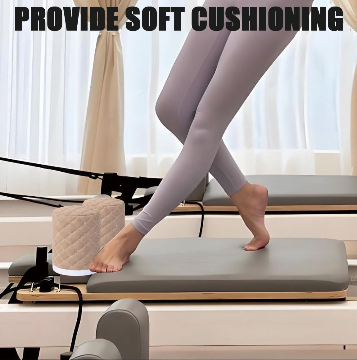 2PCS Thicken Pilates Reformer Shoulder Block Covers, 7.5"x4"x4" Shoulder Rest Covers with Hook and Loop Straps, Loop Fastener for Comfort, Compatible with Most Reformers