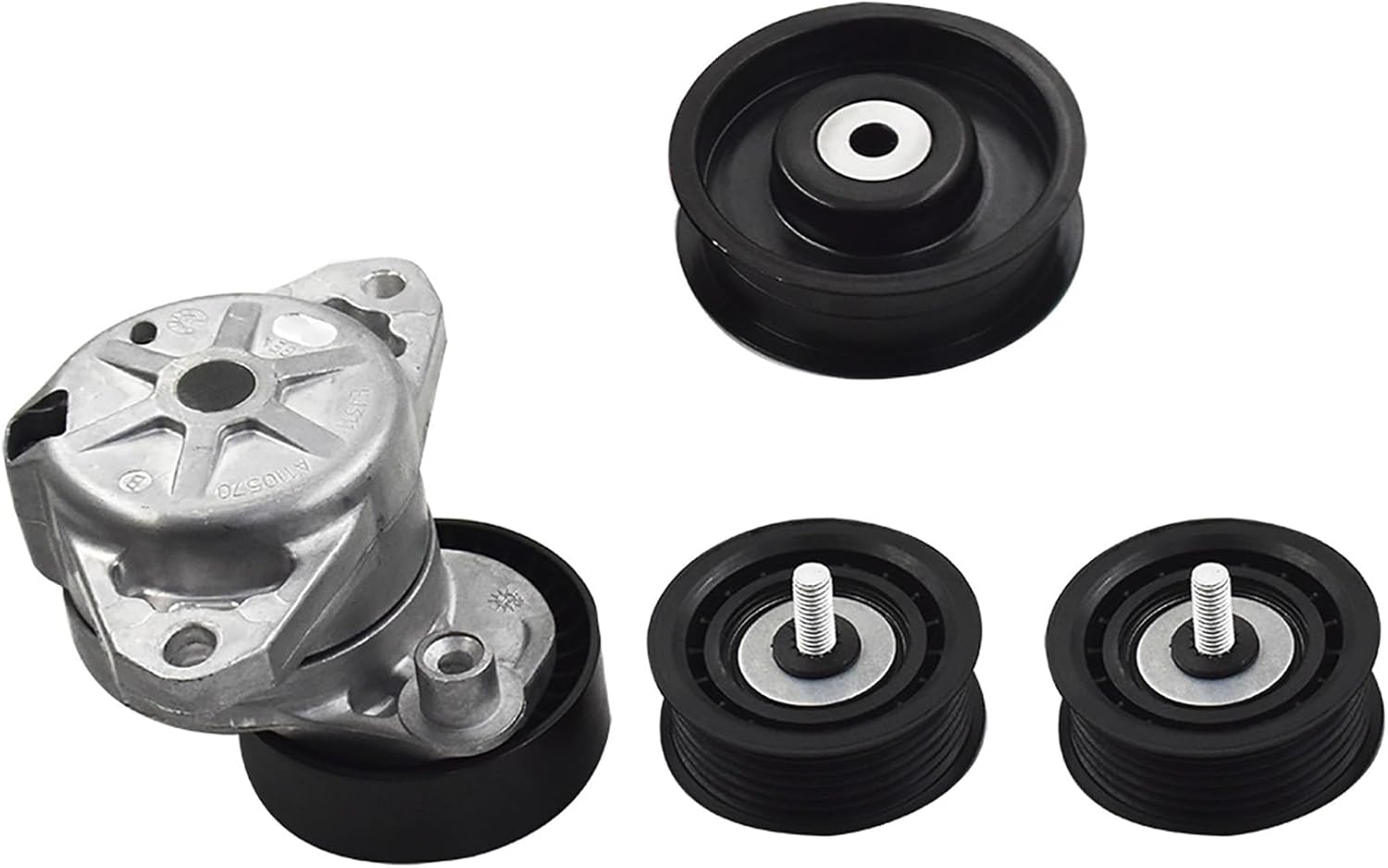 labwork 4pcs Belt Tensioner with Pulley and Idler Pulley Replacement for Mercedes C300 C350 E350 ML350 2722000070