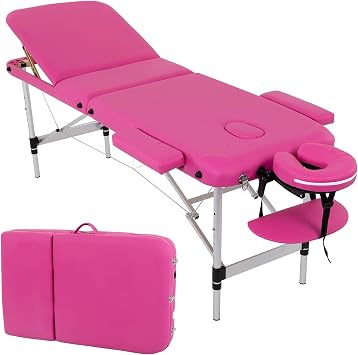BestMassage Aluminium Massage Bed Portable Massage Table 24 inch Wide Lash Bed Height Adjustable 3 Folding Spa Table with Non-Woven Bag for Spa Footmassage Facial CareSpa Tattoo