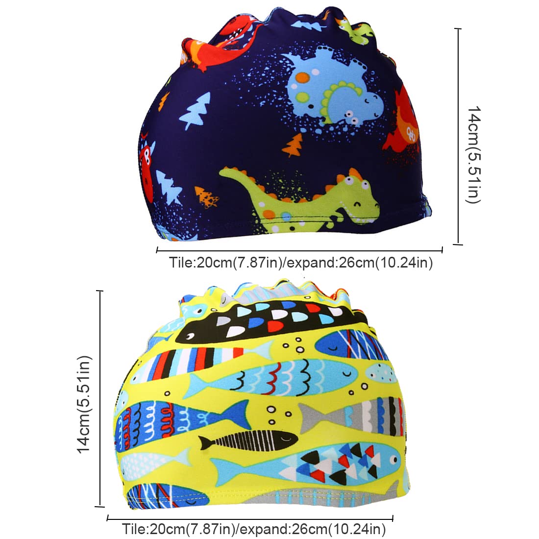 Gorro de natación para bebé y niña tiburón monstruo