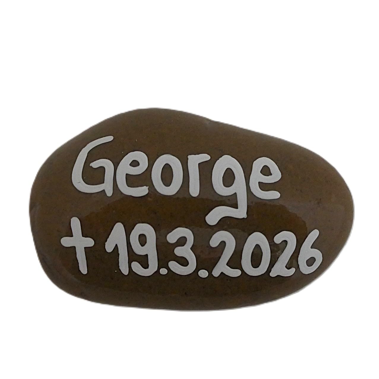Handschmeichler Trauerstein mit Name & Datum, Gedenkstein 4-5 cm (50 St.) | Taschenstein & Andenken an Verstorbene, Individueller Glücksstein & Grabbeigabe, Trostgeschenk, Beileidsgeschenk