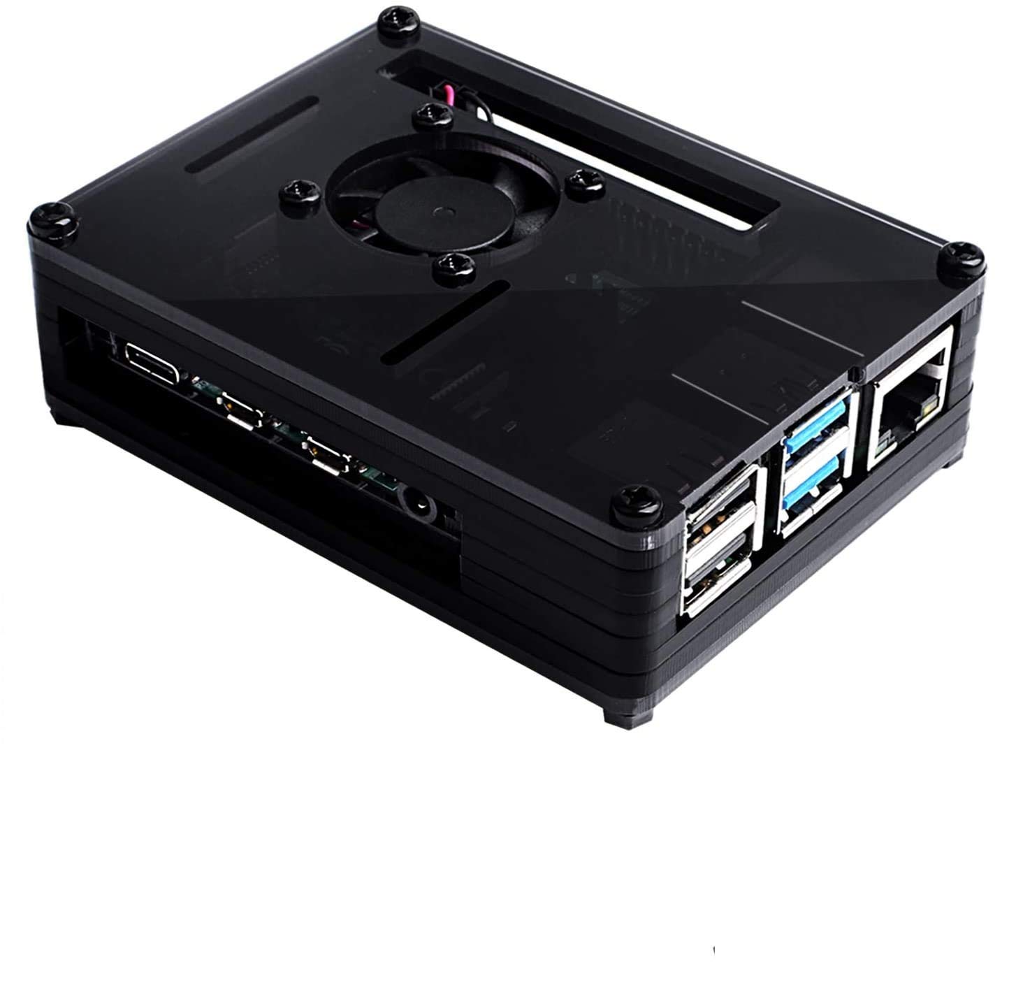 Raspberry Pi 4 Model B Acrylic Case, Pi 4 for Raspberry Pi 4 with Fan, for Raspberry Pi 4 Model B (Pi 4 Board Not Included)-image-25