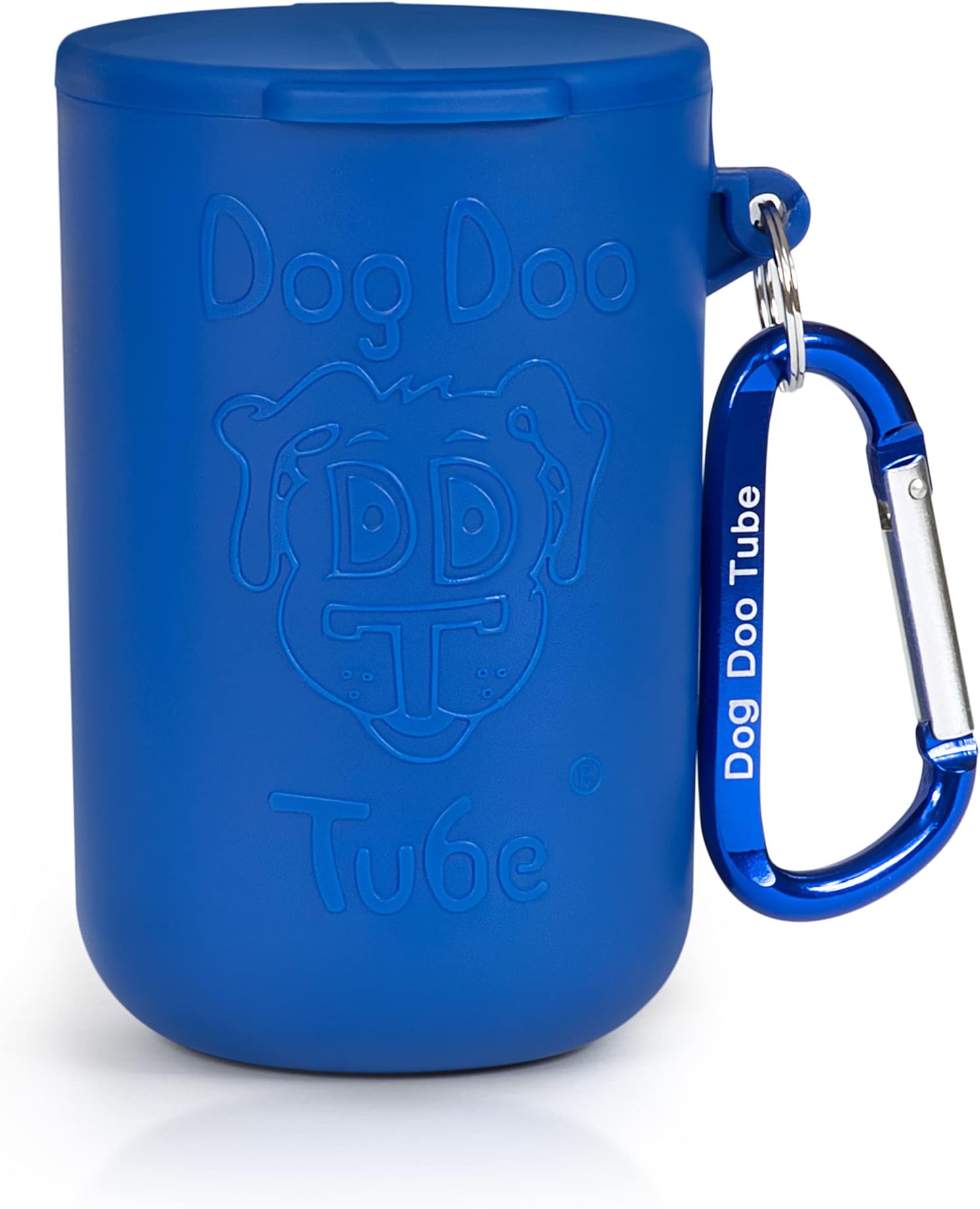 Doo Doo Tube Filled Dog Waste Bag Holder - Reusable Poop Designed To Keep In Odors And Germs (Blue)