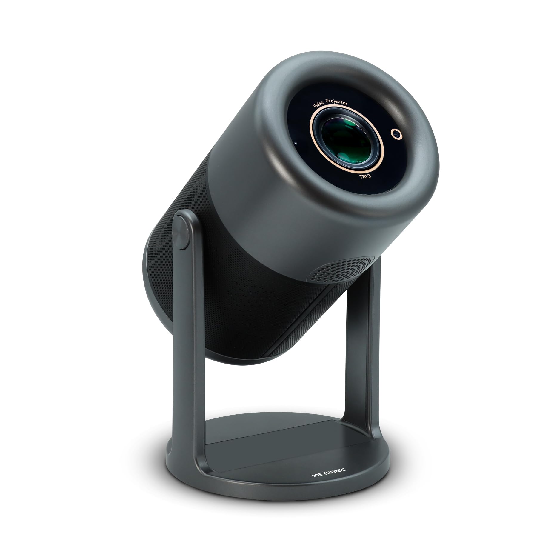 Metronic 475350 – Proyector Portátil WiFi Bluetooth | 3000 LM | Full HD Compatible | Pantalla hasta 150" | Corrección Trapezoidal Automática | Altavoz | Incluye Pantalla 60" y Mando | Negro