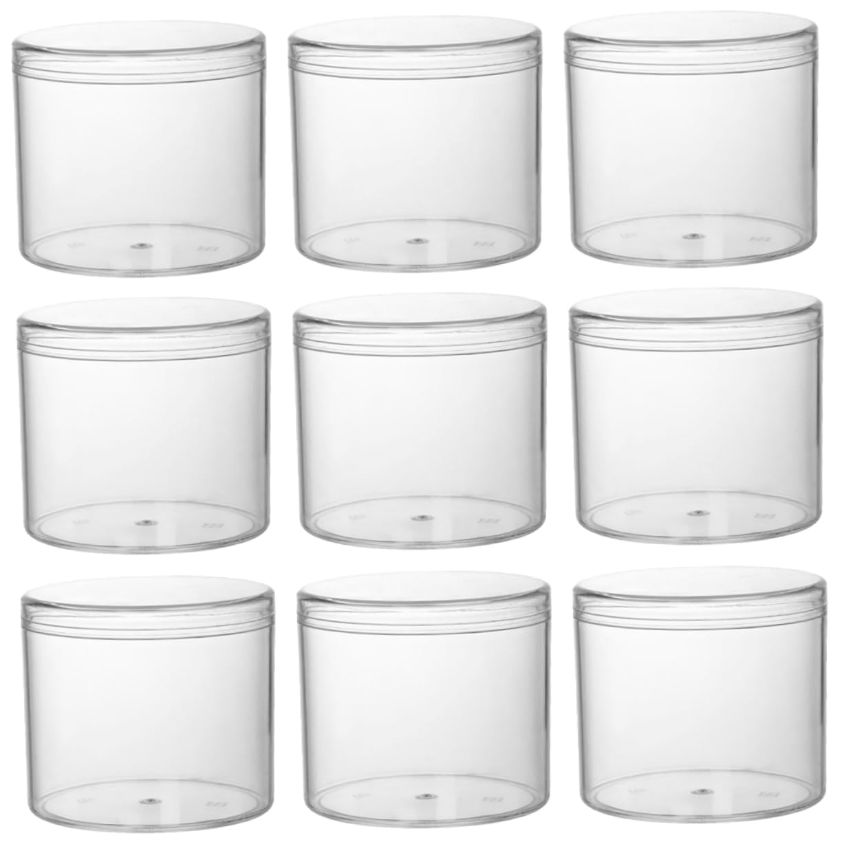 15 Tarros de Almacenamiento de Plástico Transparente Redondos con Tapa Hermética para Organización Fácil en Cocina y Despensa, Capacidad 225ml