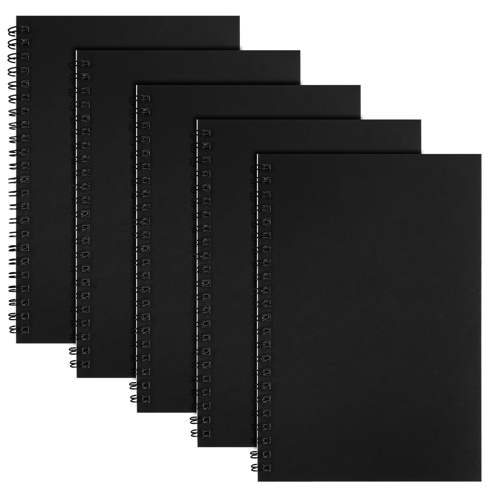 Yafe 5 Packs Spiral Notebook A5, 120 Pages 60 Sheets Kraft Cover Wirebound Notebooks Bulk Journals