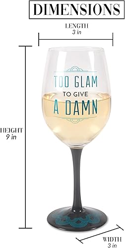 Miniatura 5 de Pavilion Gift Company Pretty Inappropriate Too Glam To Give A Damn - Portavelas para copa de vino, color azul