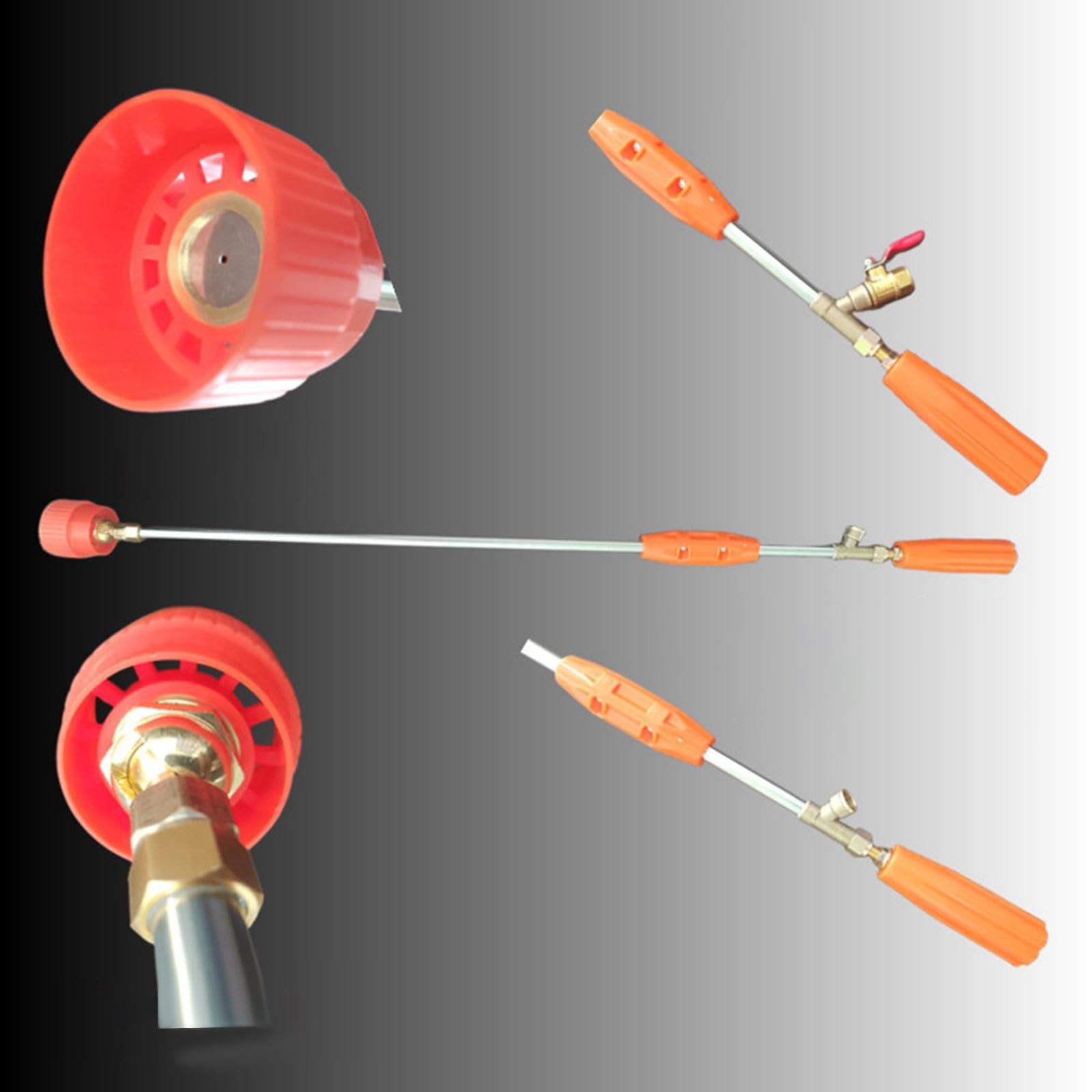 Lanza Pulverizadora para Hidrolavadora, Pulverizador Agrícola de Acero de 1/4", Varilla de Riego para Regar Plantas Y Limpiar Césped, Los 90CM