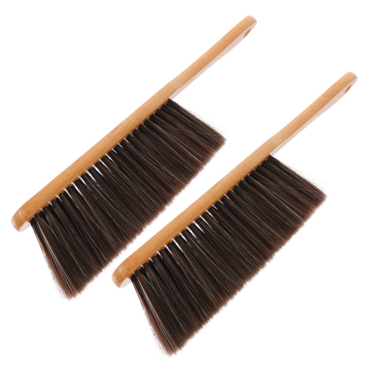 CHILDWEET 2pcs Bed Cleaning Brush Hand Broom Brush Soft Brush Cleaning Small Broom Carpet Brush Hand Brush Handheld Broom Wood Whisk Broom Upholstery Brush to Clean Car Cleaning Bench Brush