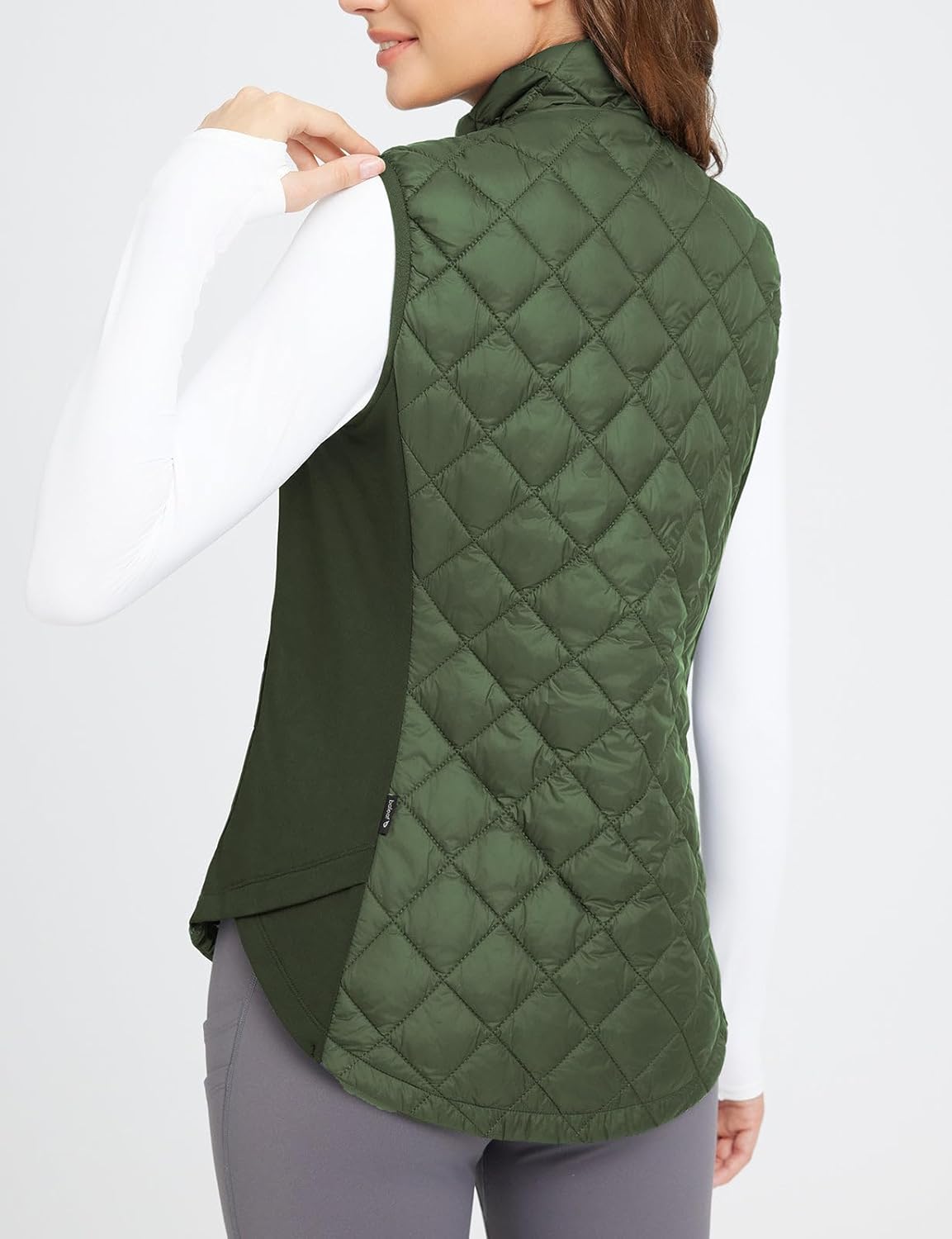 baleaf Women's Puffer Vest Lightweight Winter Warm Stand Collar Quilted Vests Water Resistant Zip Pockets - Image 2