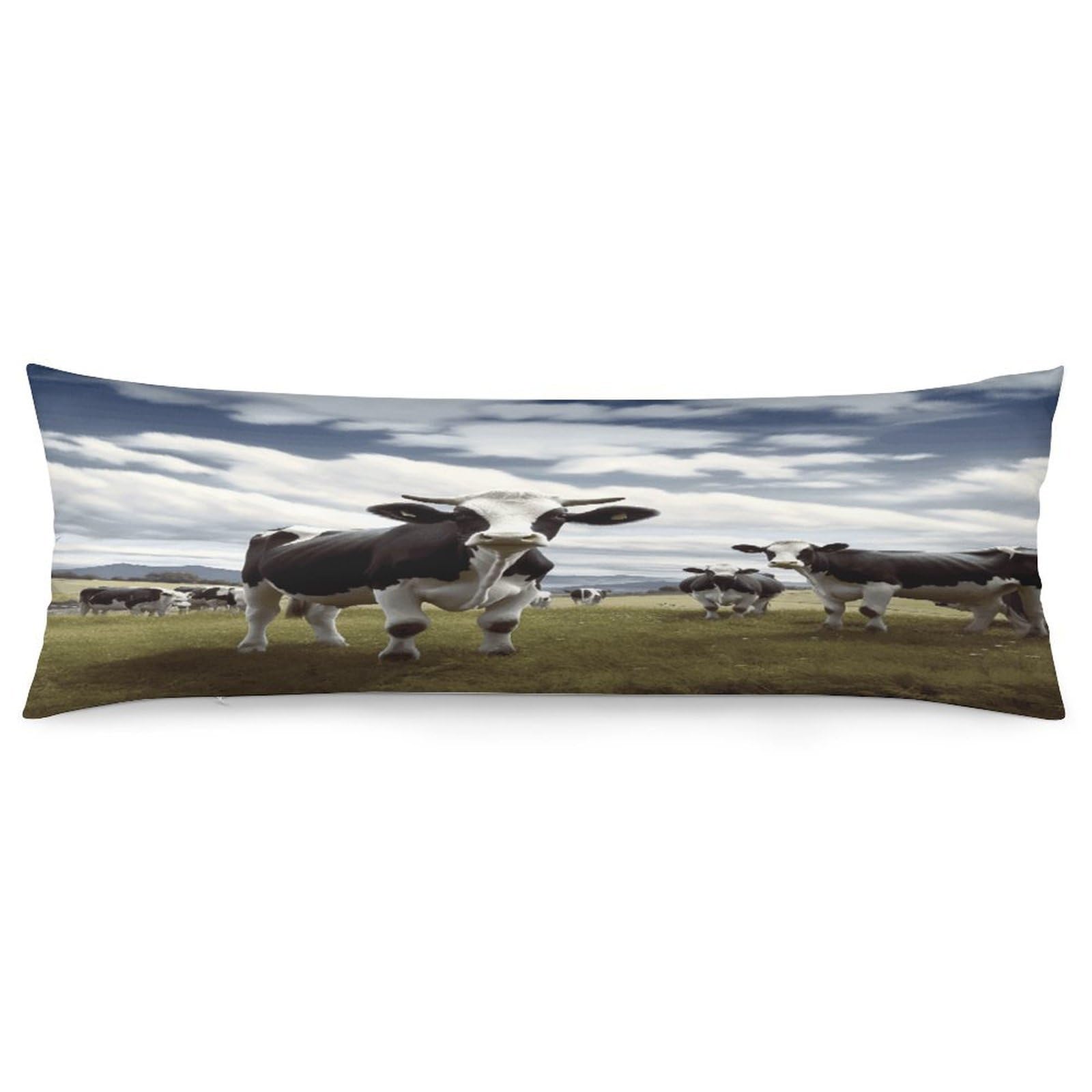 Farm Cow Pictures Body Pillow Cover Soft Full Long Pillow Cover Decorative Large Pillow Case Cozy Body Pillow Pillowcase Pillow Shams for Bed Sofa Couch Room Decor 18.9 X 53 Inch