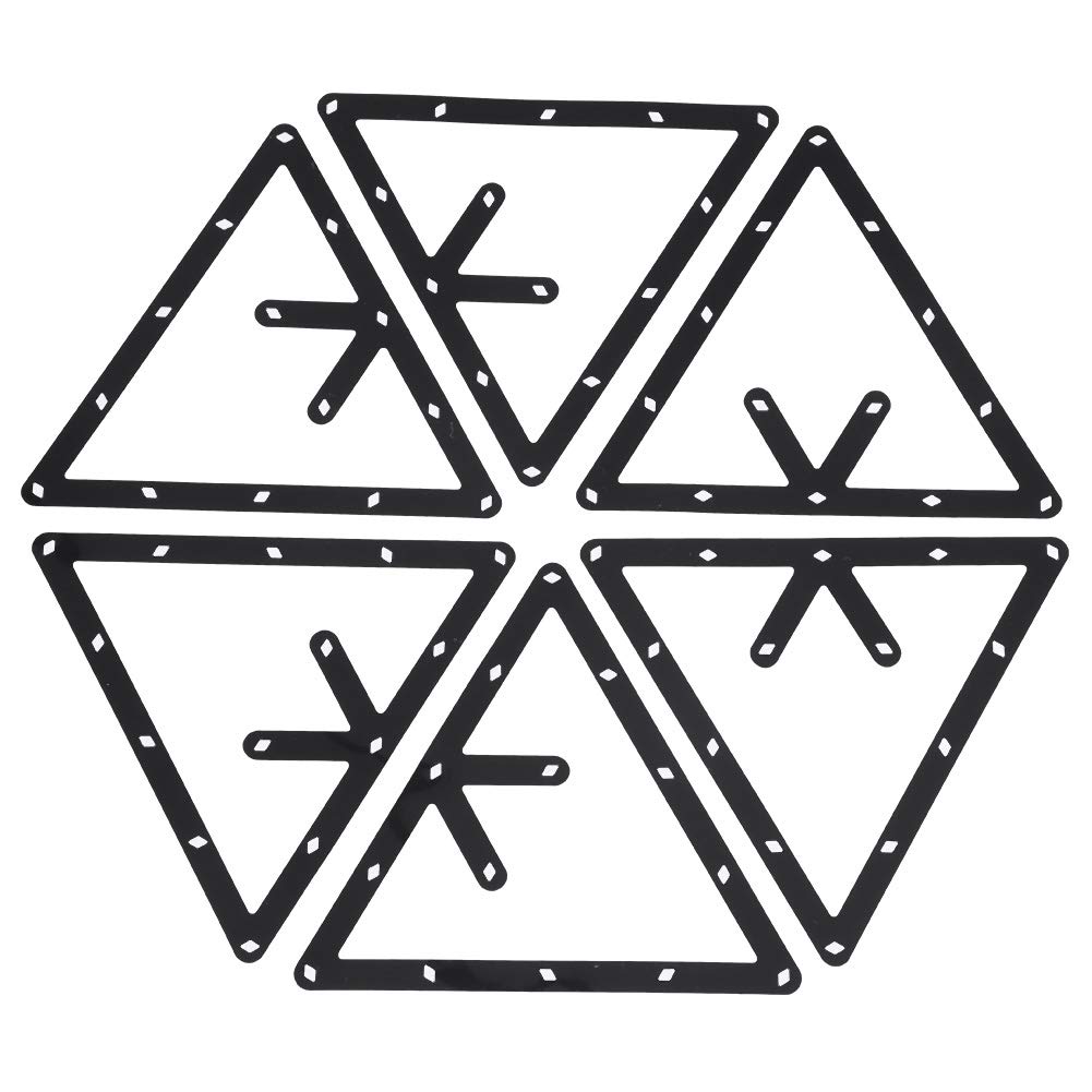 Magic Pool Rack Magnetic Triangle 6Pcs Set Billiard Ball Holder Black