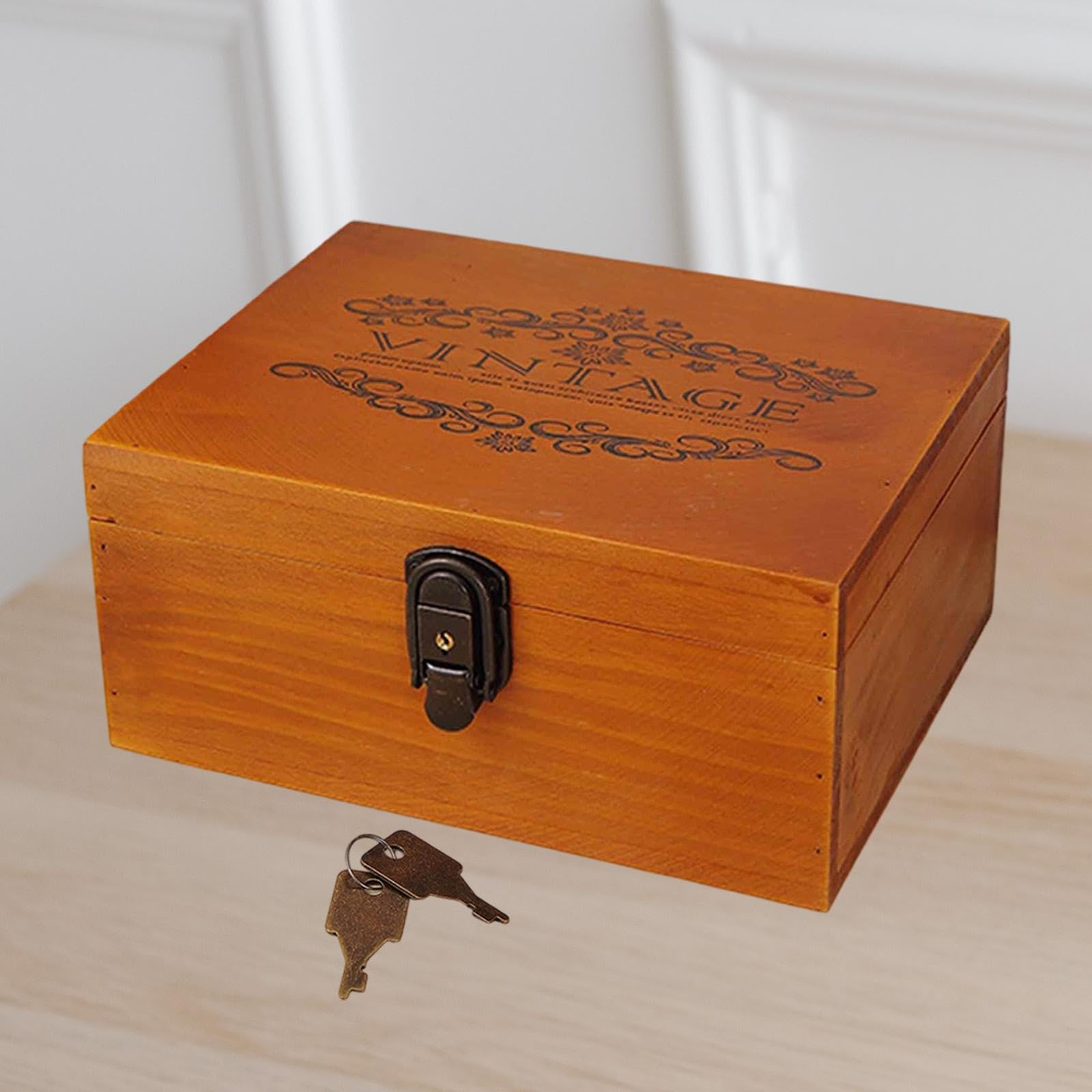 Harilla Organizador de Almacenamiento de la Caja de Recuerdo de Madera para Libros de joyería Caja de baratijas de joyería Decorativa compacta para, 25x19.5x11.7cm