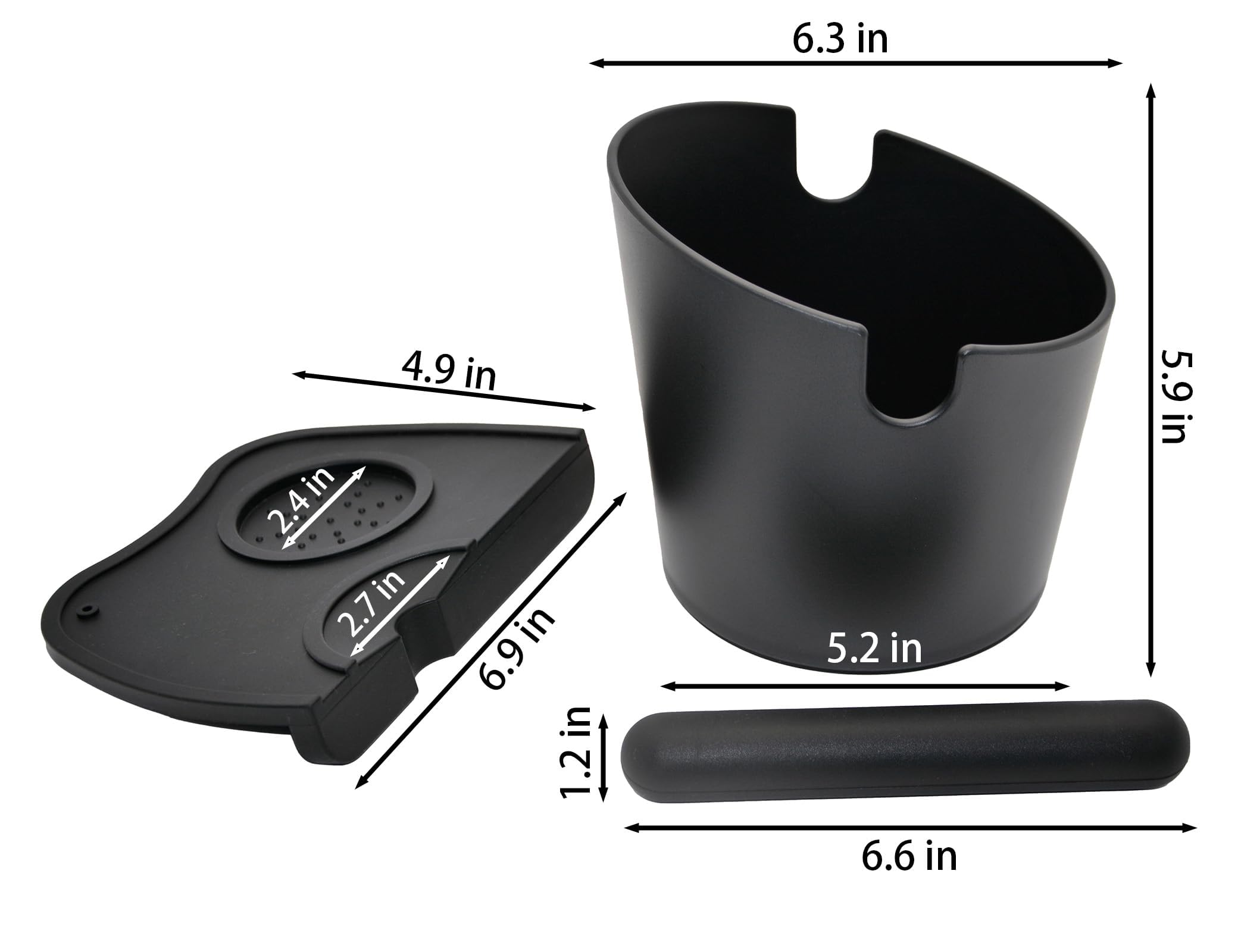 IAOSEN Set di 2 tappetini in silicone per caffè espresso da 16 cm, con barra rimovibile e base antiscivolo, per casa, ufficio, barista, bar, negozio