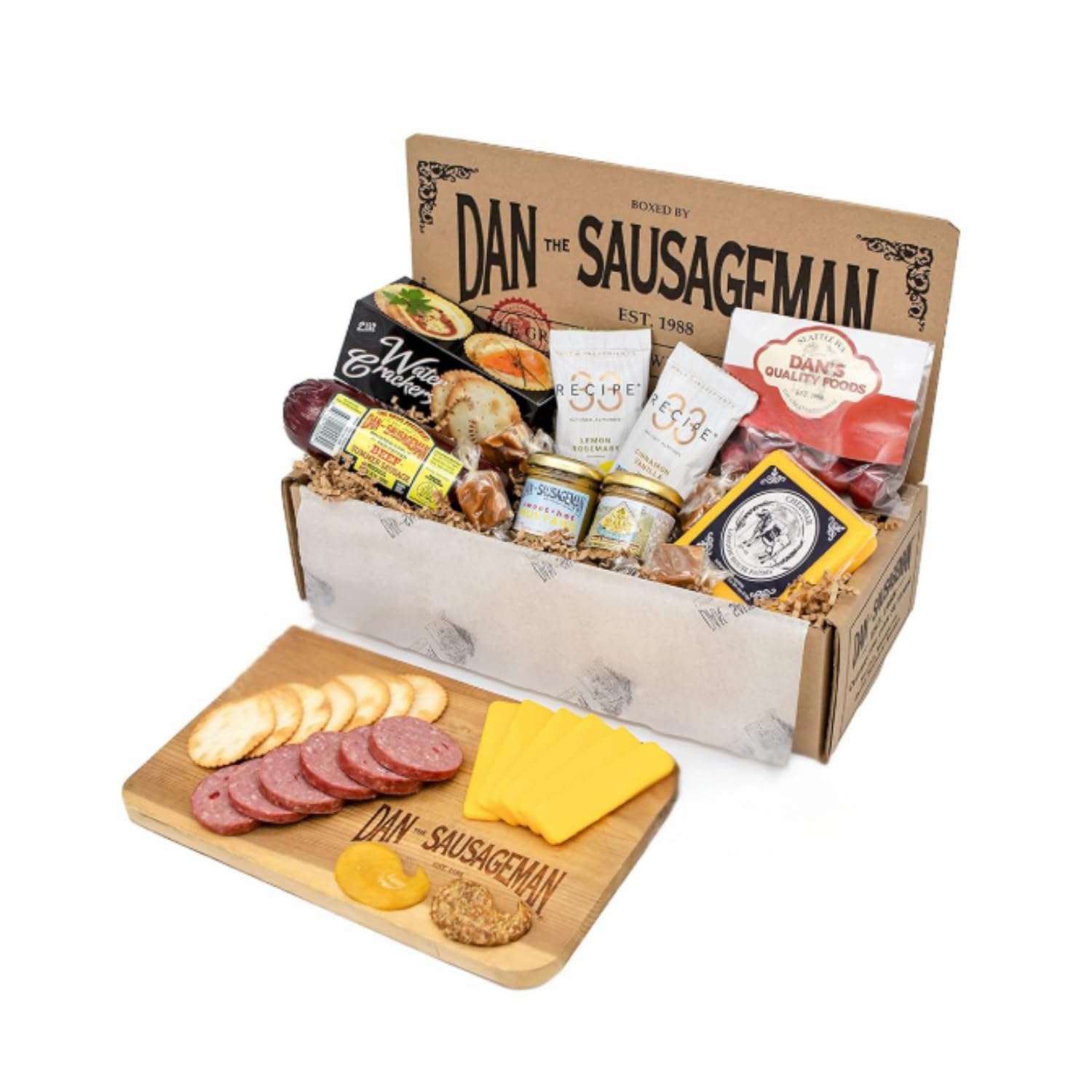 Signature Gift (Denali) Meat and Cheese Box – Gourmet Food Gift Basket with Summer Sausage, Crackers, Nuts, and Cheese – Savory Snack Box for Men, Holidays, Thank You, or Corporate Gifts