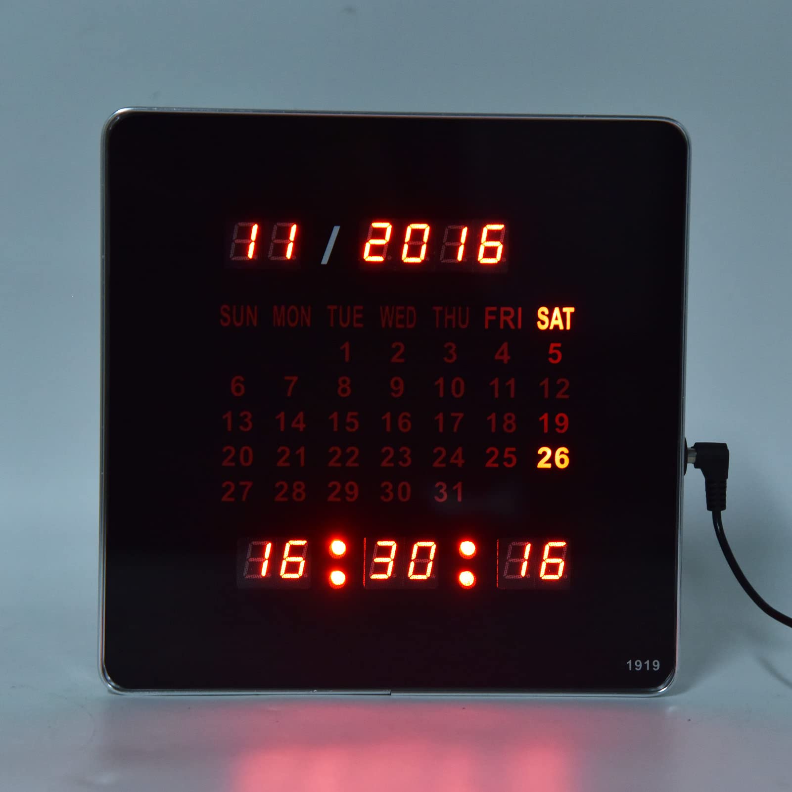 Focket Orologio da Parete Digitale, Calendario Perpetuo da 7,87 Pollici Orologio Digitale con Ampio Display, Sveglia Digitale a LED a Batteria Orologio da Parete con Calendario Orologio d